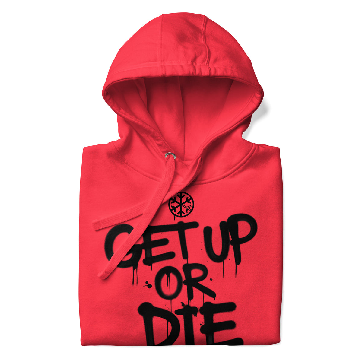 Team Red-Get Up or Die Graffiti Tag Hoodie from B.Different Clothing, folded, graffiti-inspired streetwear