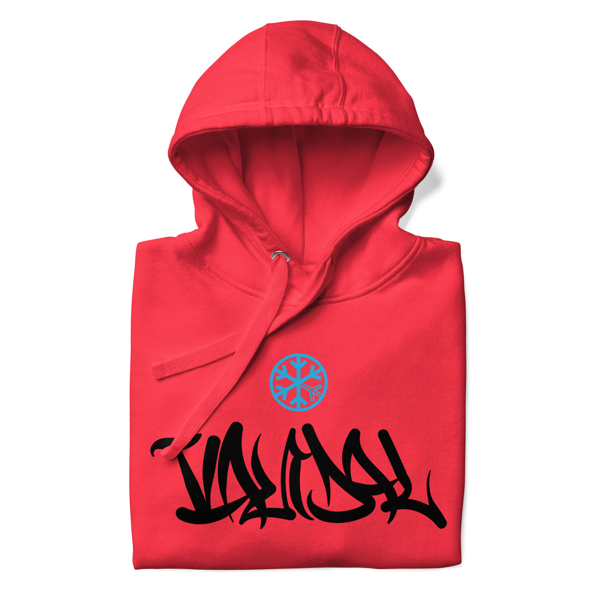 Team Red-Vandal Graffiti Tag Hoodie from B.Different Clothing, folded, graffiti-inspired streetwear