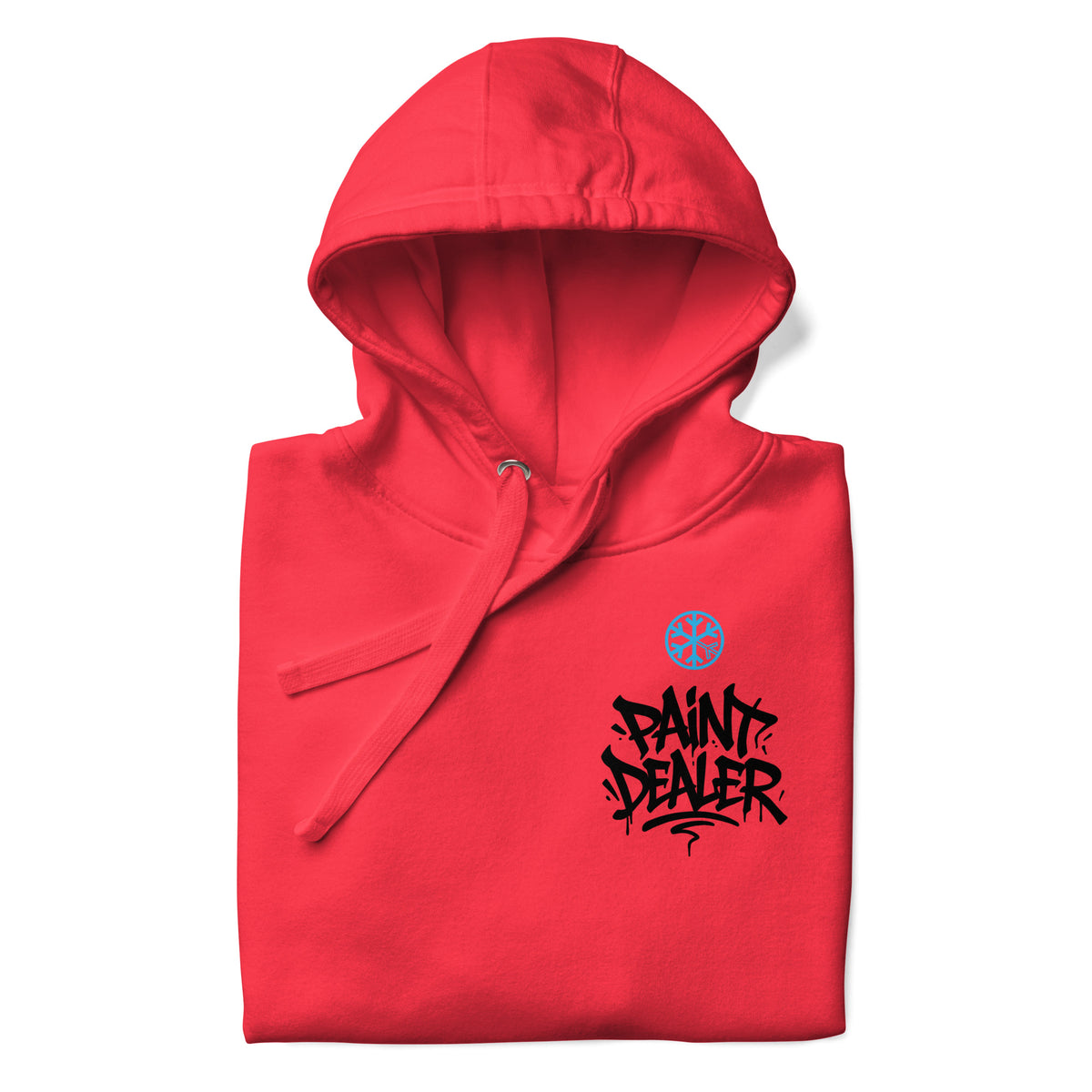 Red-Paint Dealer Graffiti Character Hoodie from B.Different Clothing, folded, graffiti-inspired streetwear