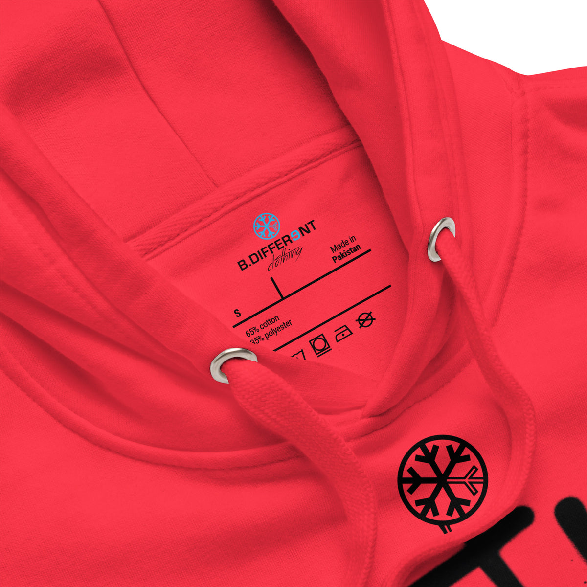 Team Red-Get Up or Die Graffiti Tag Hoodie from B.Different Clothing, collar, graffiti-inspired streetwear