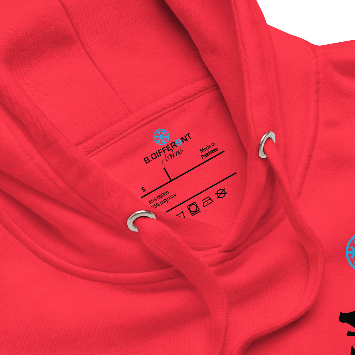 Red-Paint Dealer Graffiti Character Hoodie from B.Different Clothing, collar, graffiti-inspired streetwear