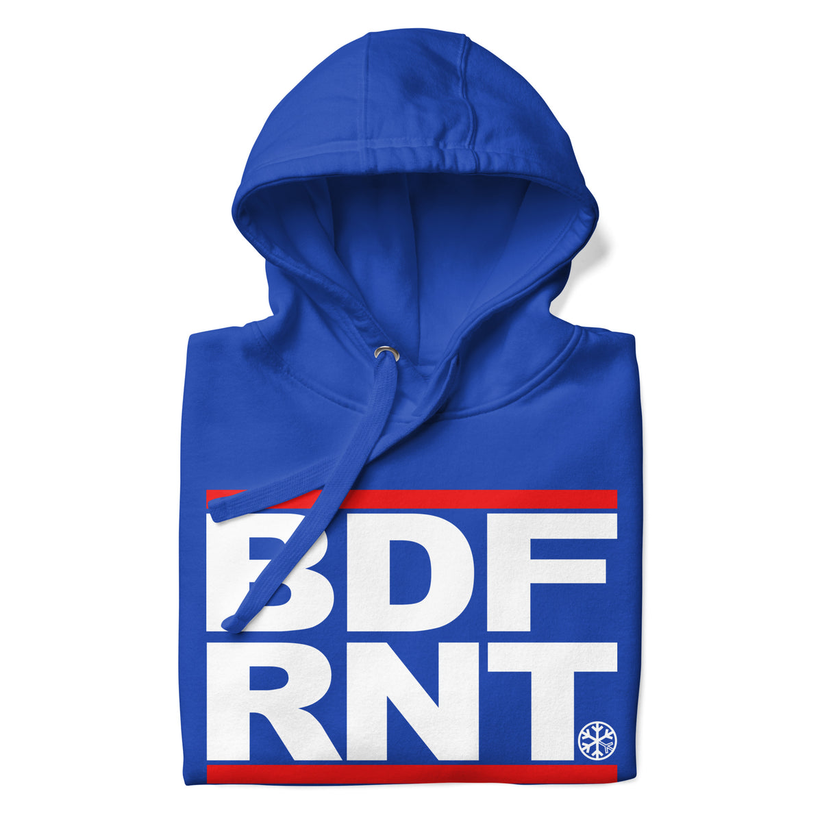 Team Royal-BDFRNT OG Logo Hoodie from B.Different Clothing, folded, graffiti-inspired streetwear