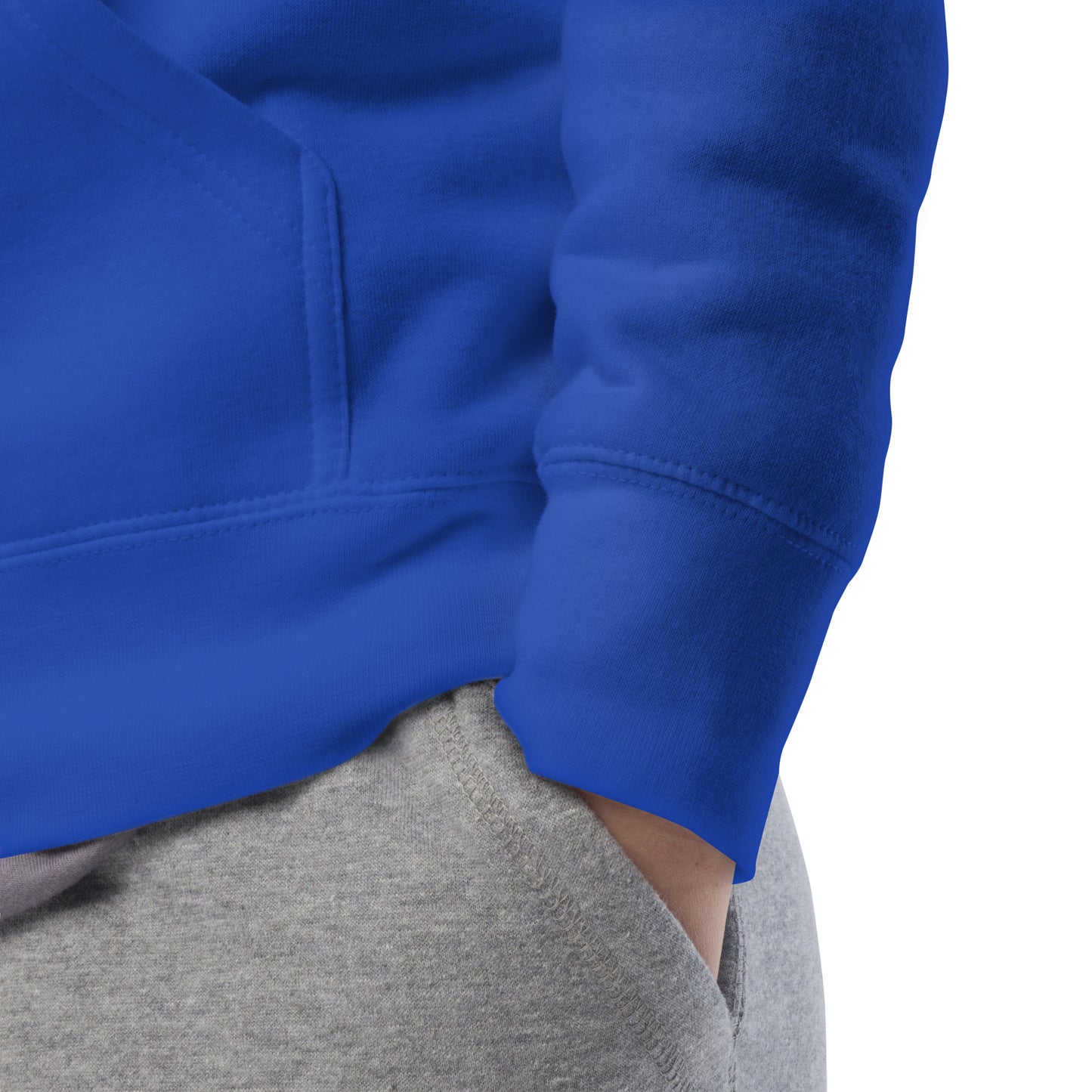 Blue-Superweird Hoodie from B.Different Clothing, detail, graffiti-inspired streetwear
