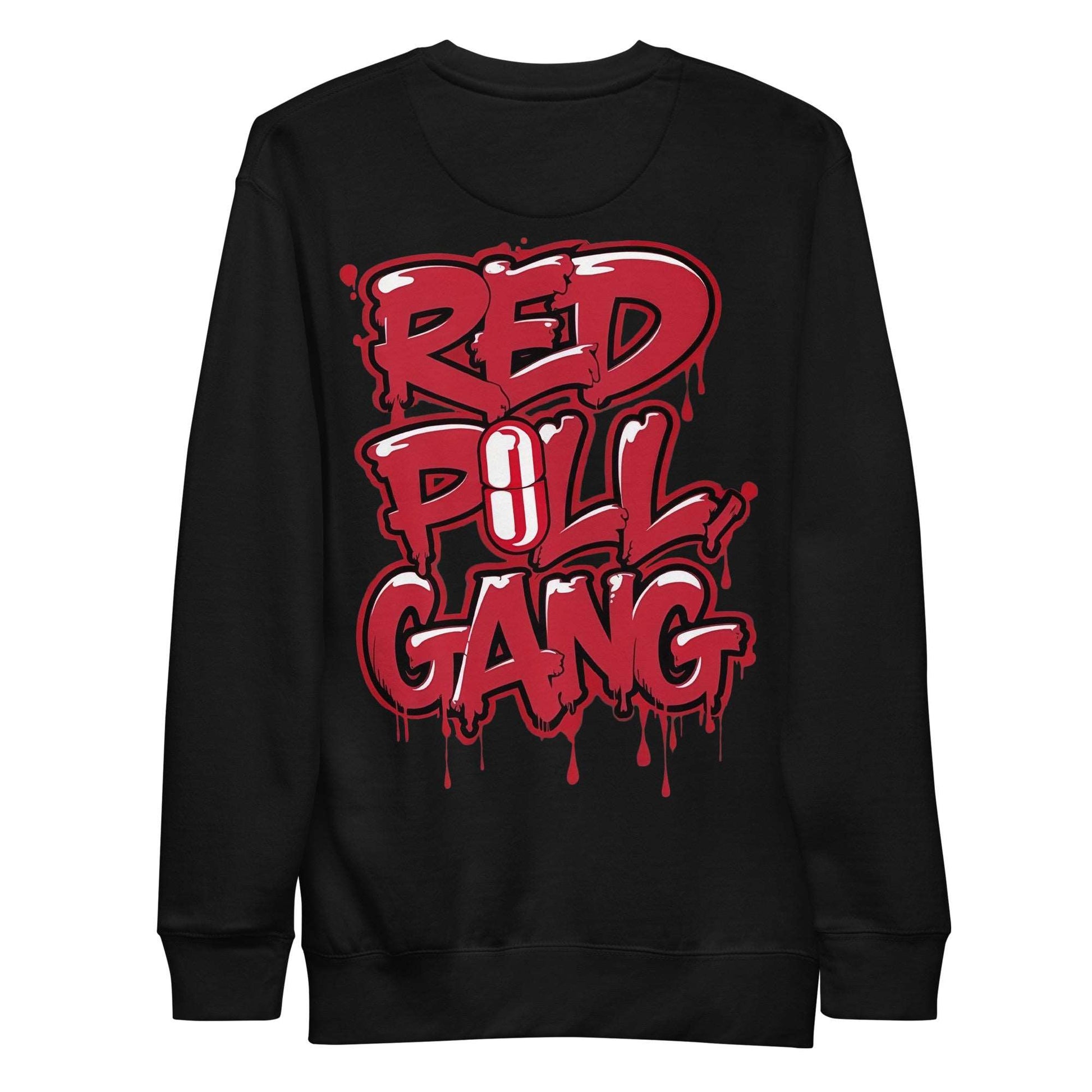 back of red pill gang sweatshirt black B.Different Clothing graffiti street art inspired independent streetwear 