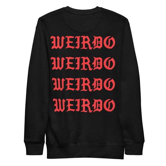Black-I Feel Like a Weirdo Sweatshirt from B.Different Clothing, back view, graffiti-inspired streetwear