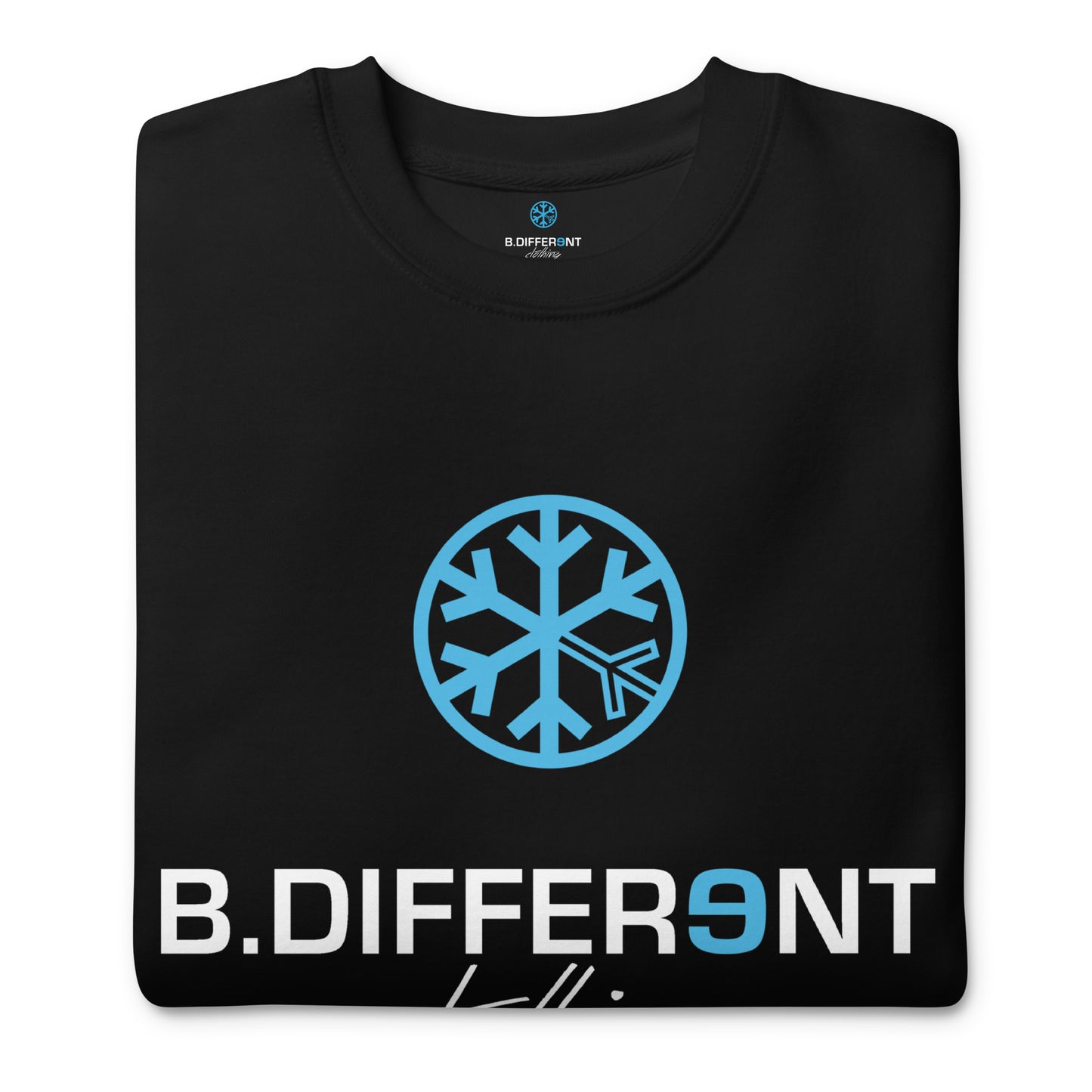 folded sweatshirt Logo black by B.Different Clothing independent streetwear brand inspired by street art graffiti
