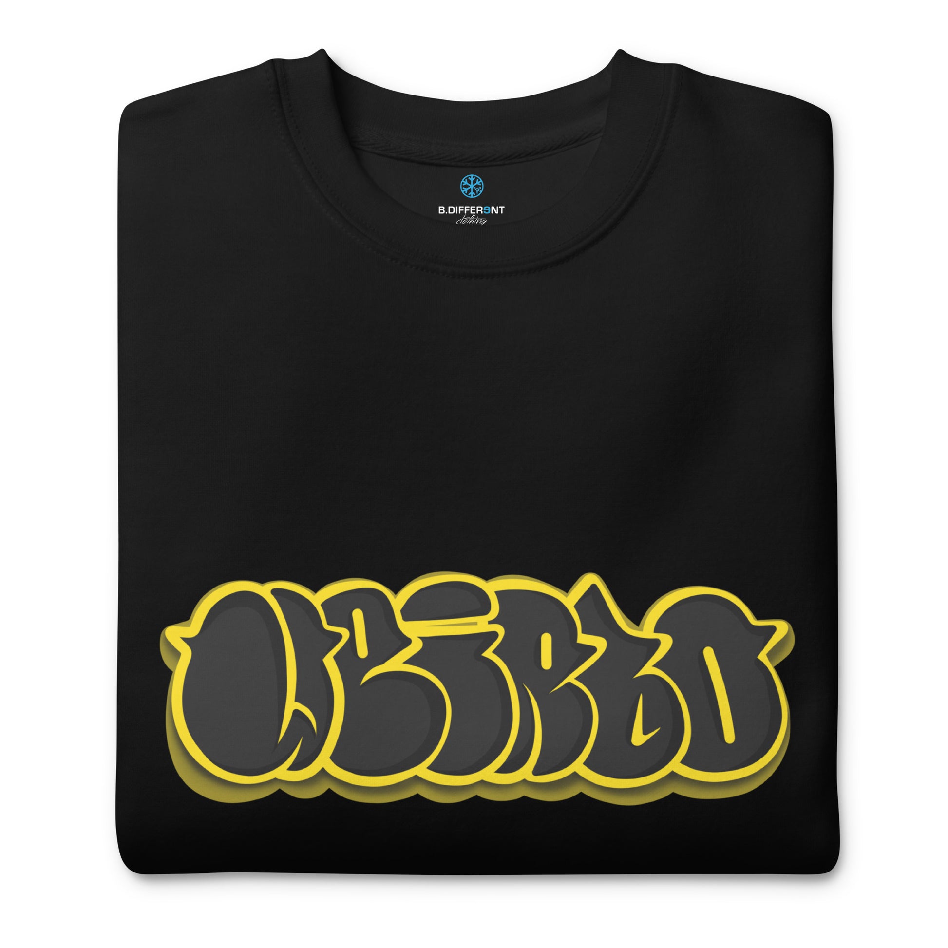 folded Weirdo Throwie Sweatshirt black by B.Different Clothing street art graffiti inspired streetwear brand