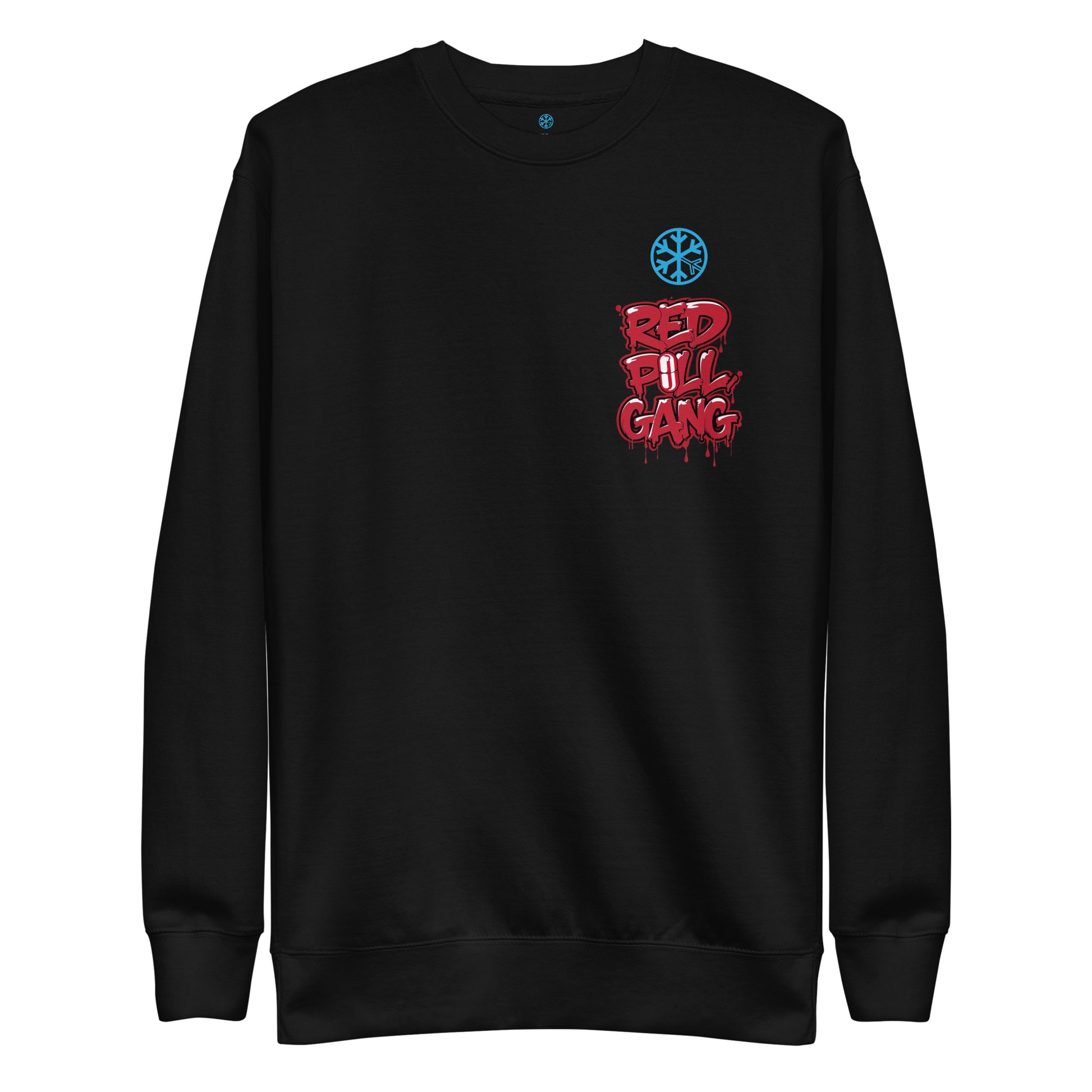 front of red pill gang sweatshirt black B.Different Clothing graffiti street art inspired independent streetwear 