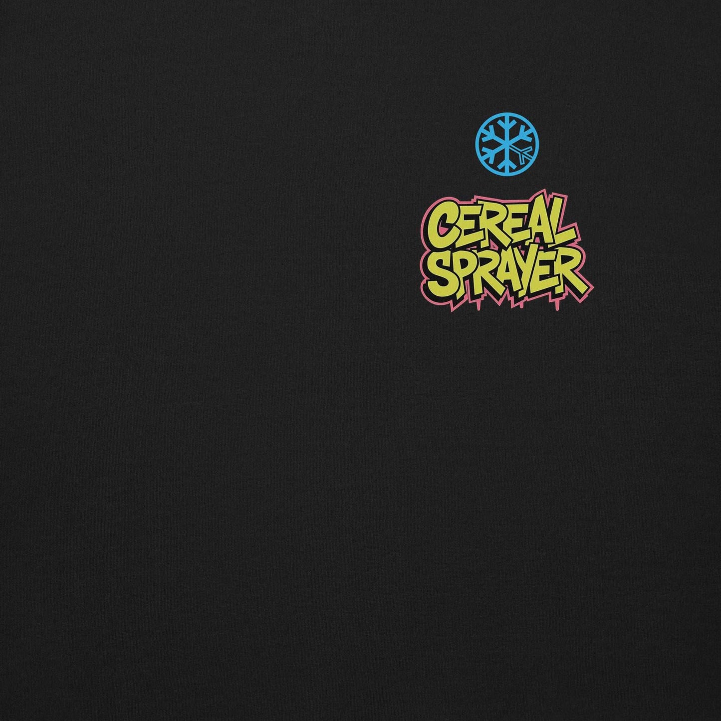 front graphic Cereal Sprayer Graffiti sweatshirt black B.Different Clothing graffiti street art inspired streetwear brand