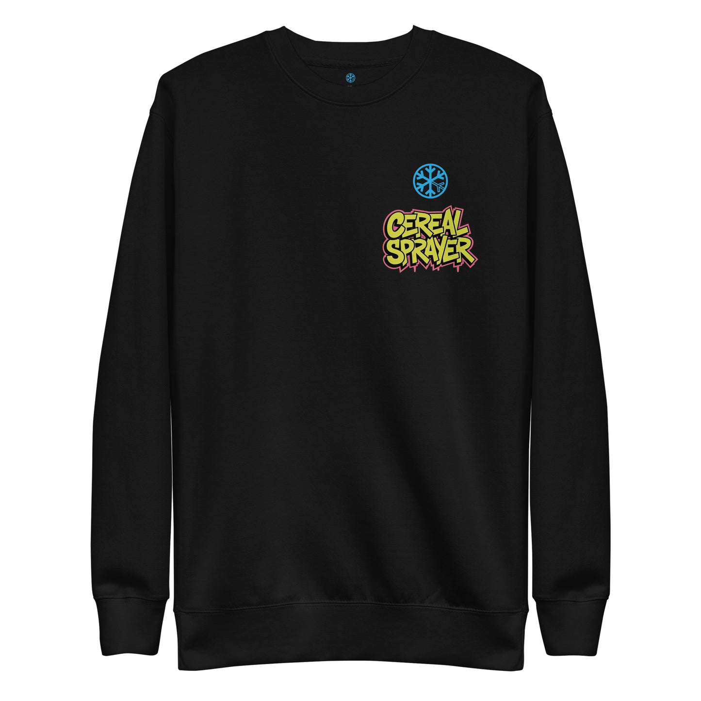 front of Cereal Sprayer Graffiti sweatshirt black B.Different Clothing graffiti street art inspired streetwear brand