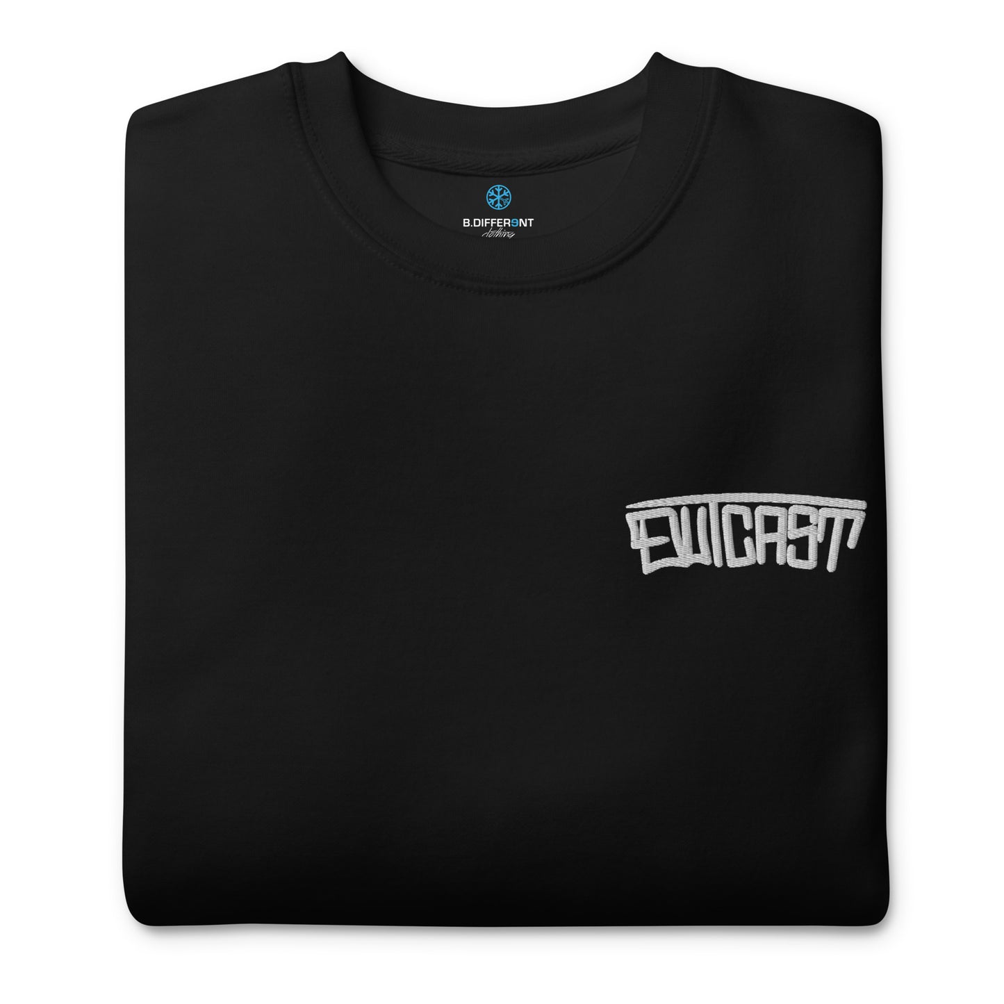 folded Outcast Graffiti Tag sweatshirt black B.Different Clothing graffiti street art inspired streetwear brand