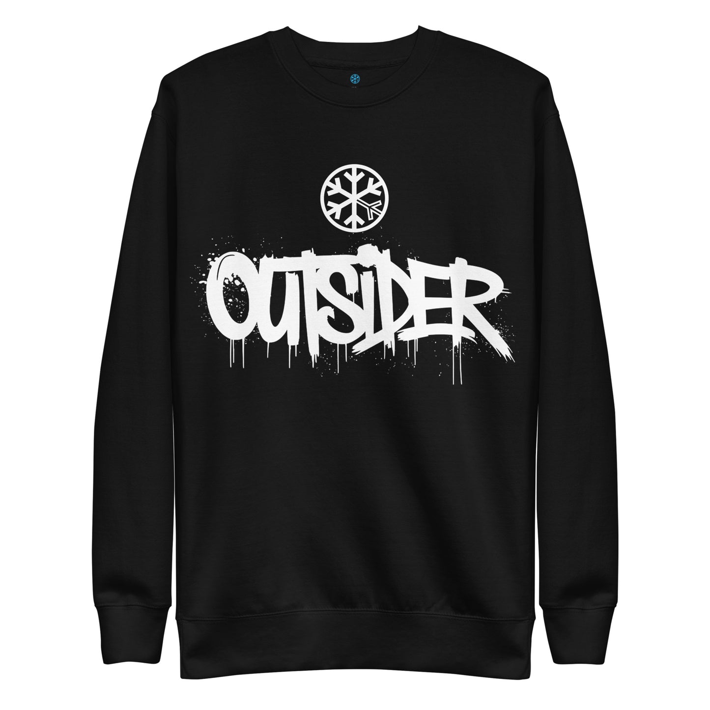 Black-Outsider Graffiti Tag Sweatshirt from B.Different Clothing, front view, graffiti-inspired streetwear