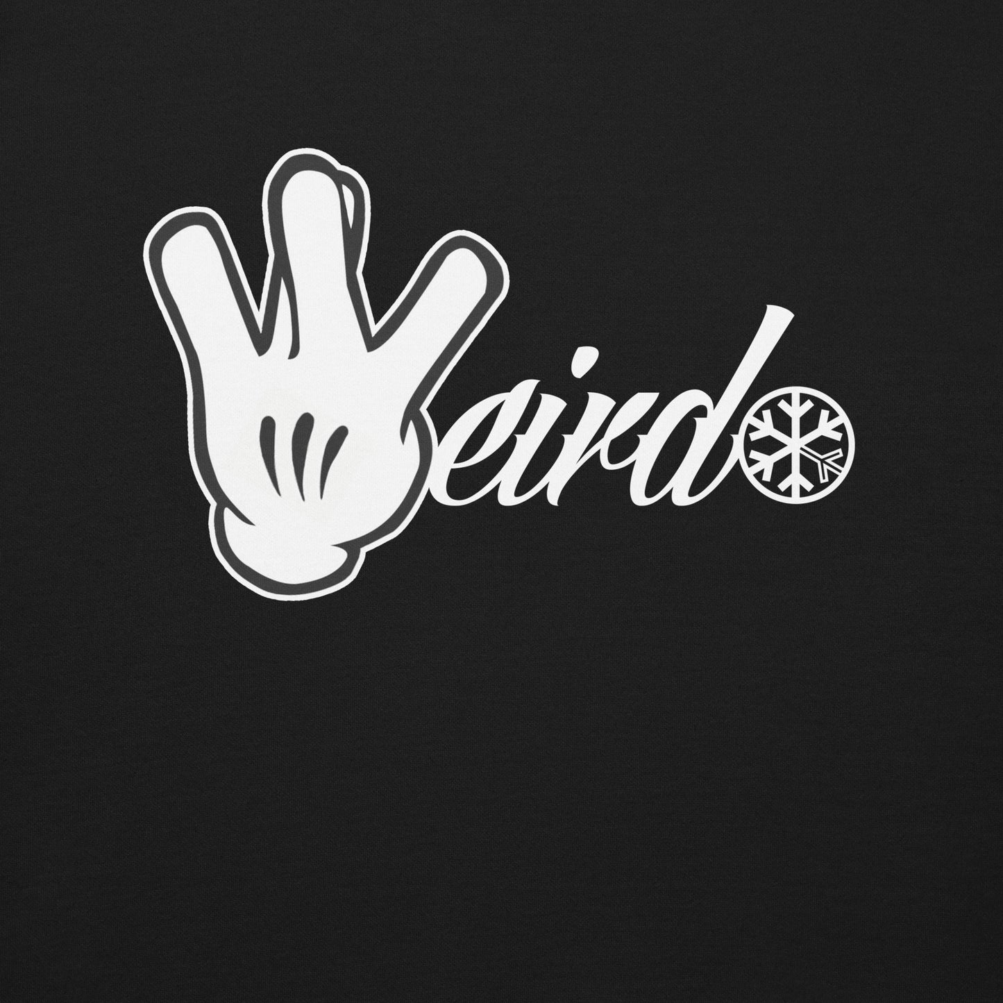 Black-Weirdo Hand Sign Sweatshirt from B.Different Clothing, graphic, graffiti-inspired streetwear