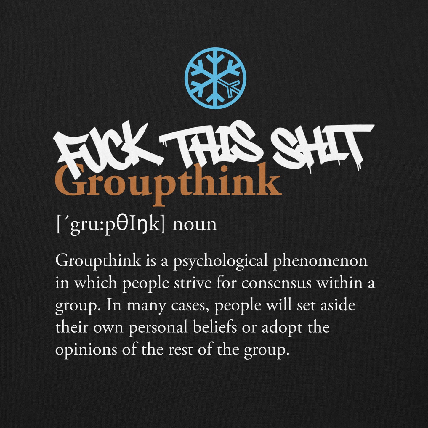 Black-Groupthink Graffiti Sweatshirt from B.Different Clothing, graphic, graffiti-inspired streetwear