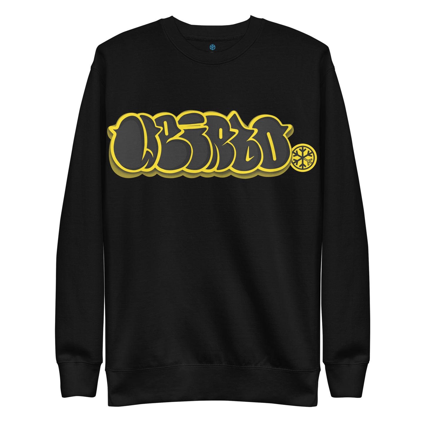 Black-Weirdo Graffiti Throwie Sweatshirt from B.Different Clothing, front view, graffiti-inspired streetwear