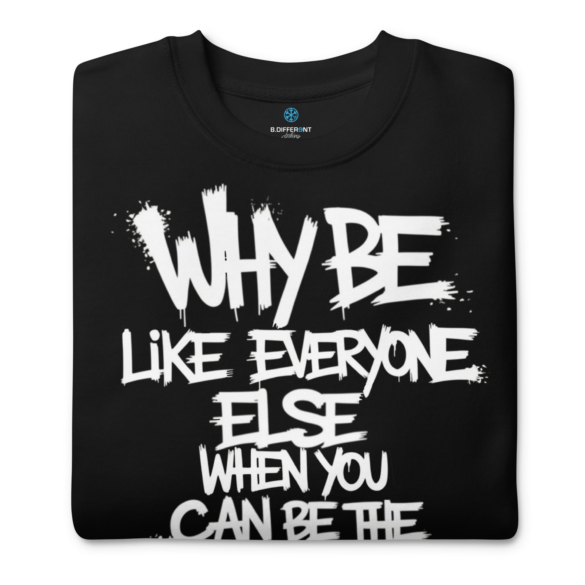 Black-Chaos They Fear Graffiti Tag Sweatshirt from B.Different Clothing, folded, graffiti-inspired streetwear