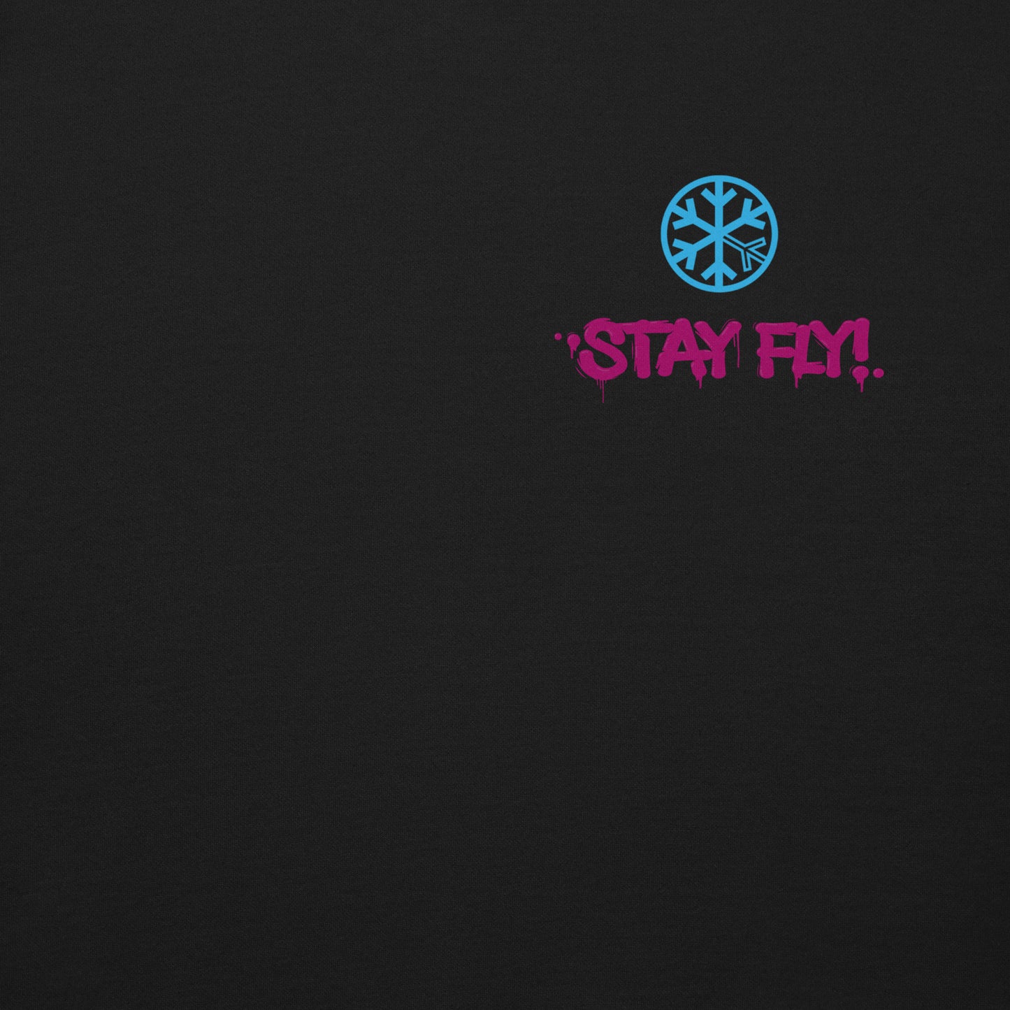 Black-Stay Fly Graffiti Character Sweatshirt from B.Different Clothing, front graphic, graffiti-inspired streetwear