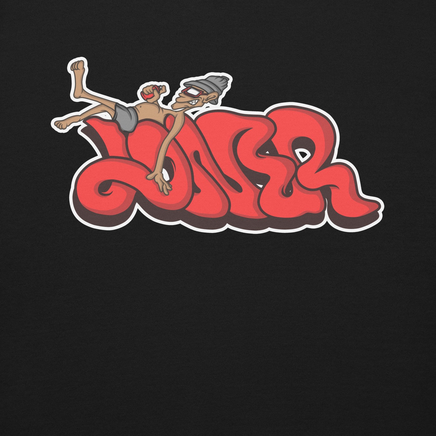 Black-Loner Graffiti Piece Sweatshirt from B.Different Clothing, graphic, graffiti-inspired streetwear