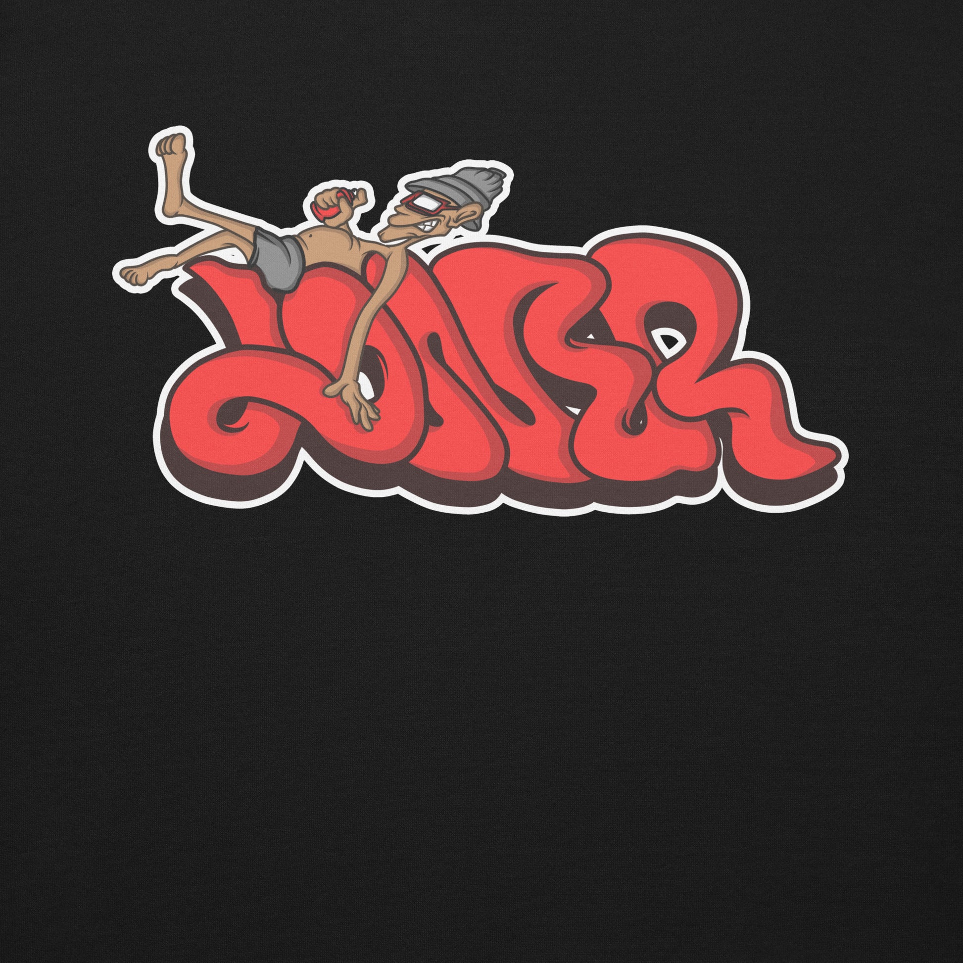 Black-Loner Graffiti Piece Sweatshirt from B.Different Clothing, graphic, graffiti-inspired streetwear