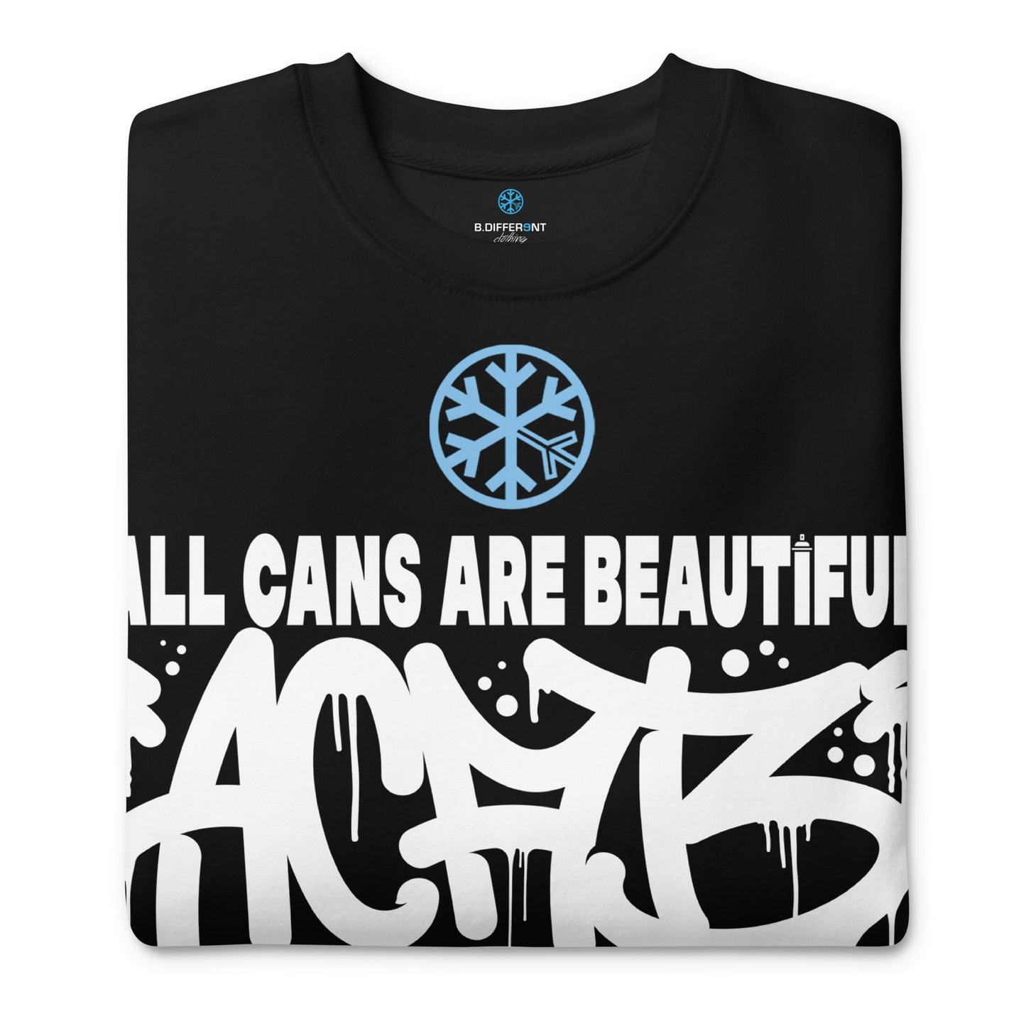 Black-Acab Graffiti Tag Sweatshirt from B.Different Clothing, folded, graffiti-inspired streetwear