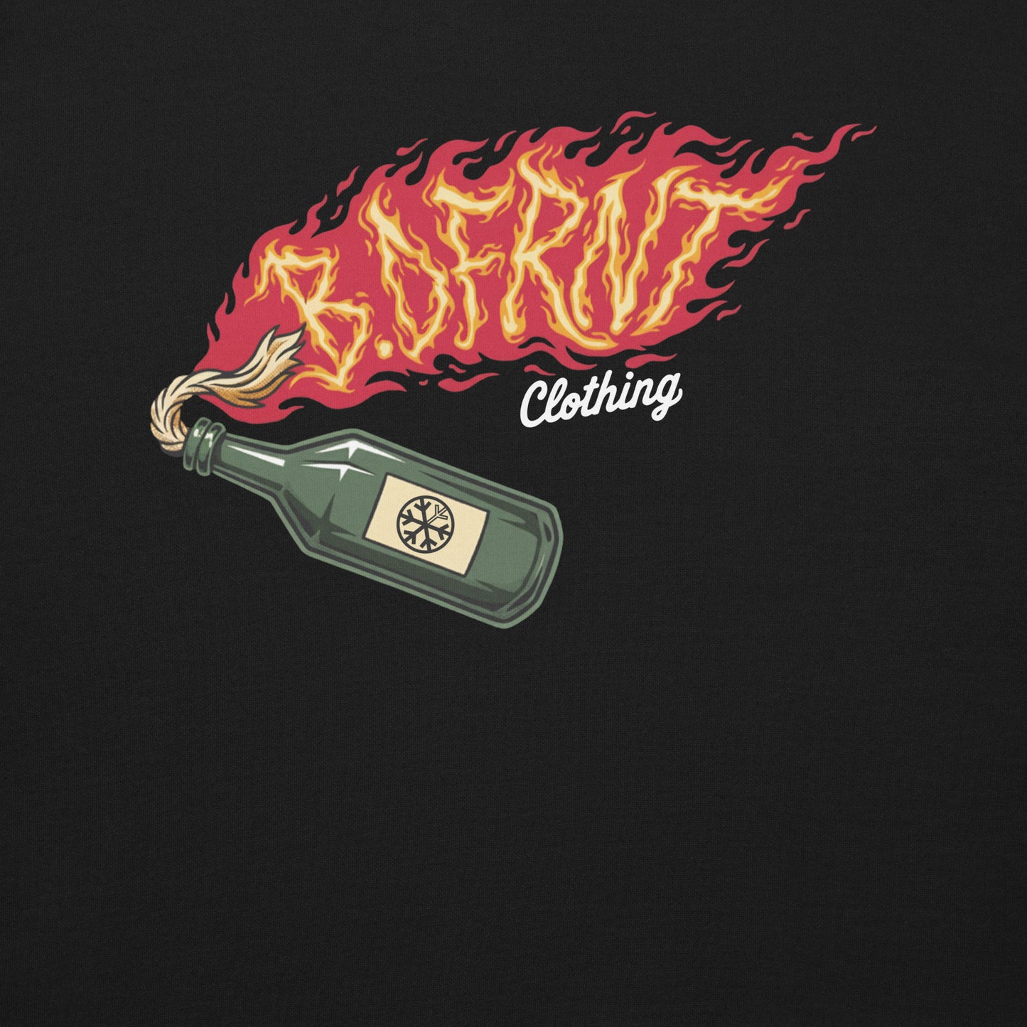 Black-Molotov Graffiti Sweatshirt from B.Different Clothing, graphic, graffiti-inspired streetwear