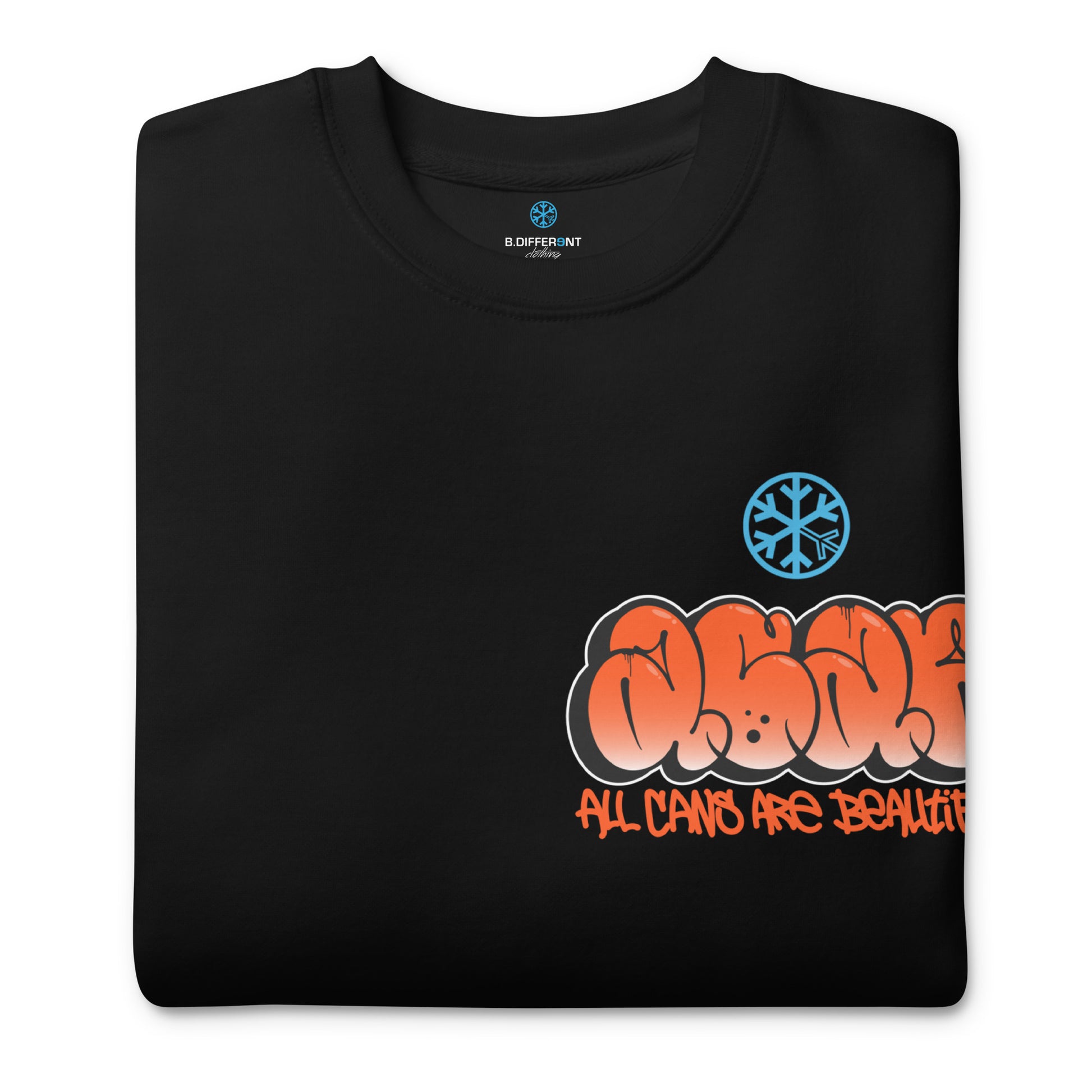 Black-ACAB Girl Graffiti Sweatshirt from B.Different Clothing, folded, graffiti-inspired streetwear