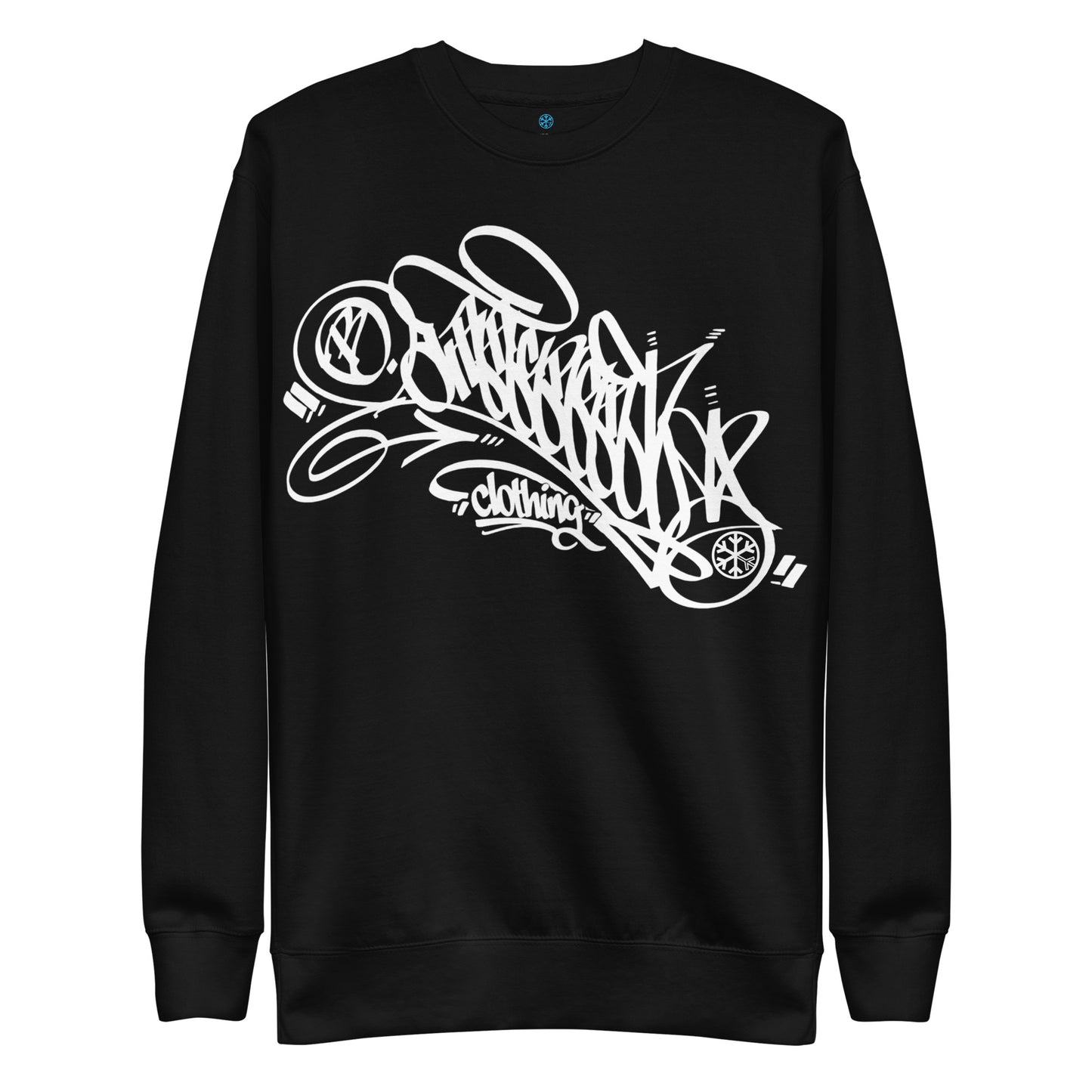 Black-B.Different Clothing Graffiti Tag Sweatshirt from B.Different Clothing, front view, graffiti-inspired streetwear