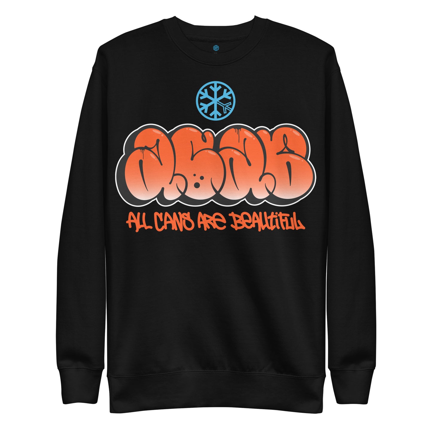 Black-ACAB Graffiti Throw-up Sweatshirt from B.Different Clothing, front view, graffiti-inspired streetwear