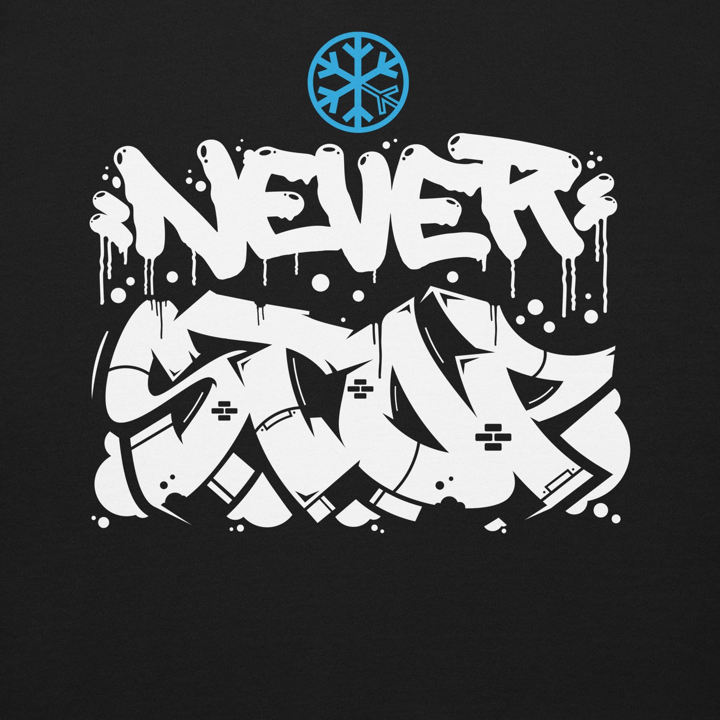 Black-Never Stop Graffiti Piece Sweatshirt from B.Different Clothing, graphic, graffiti-inspired streetwear