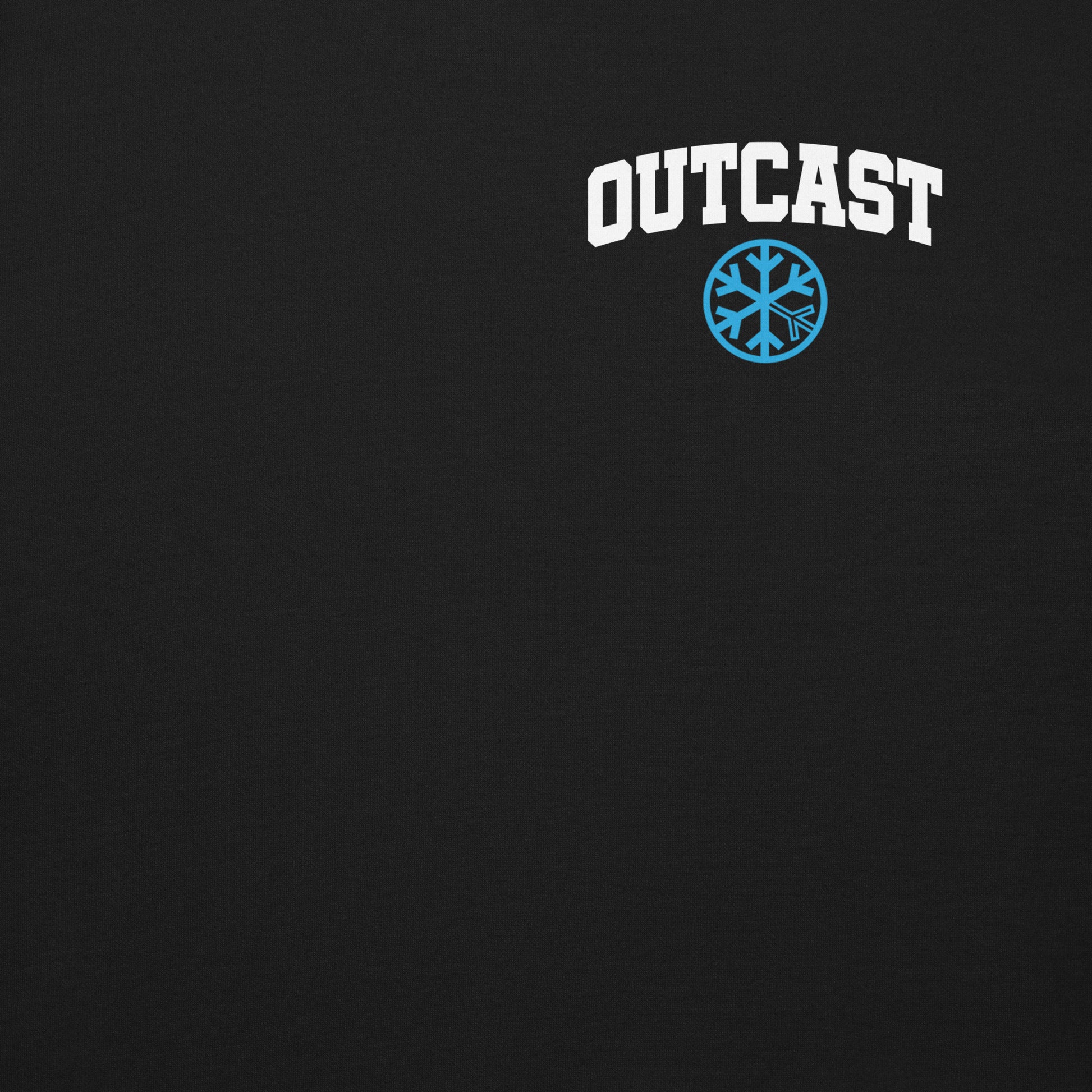 Black-Outcast Graffiti Character Sweatshirt from B.Different Clothing, front graphic, graffiti-inspired streetwear