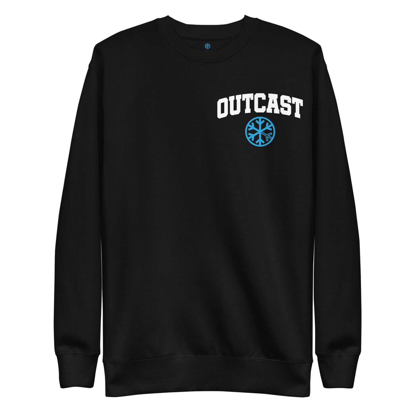 Black-Outcast Graffiti Character Sweatshirt from B.Different Clothing, front view, graffiti-inspired streetwear