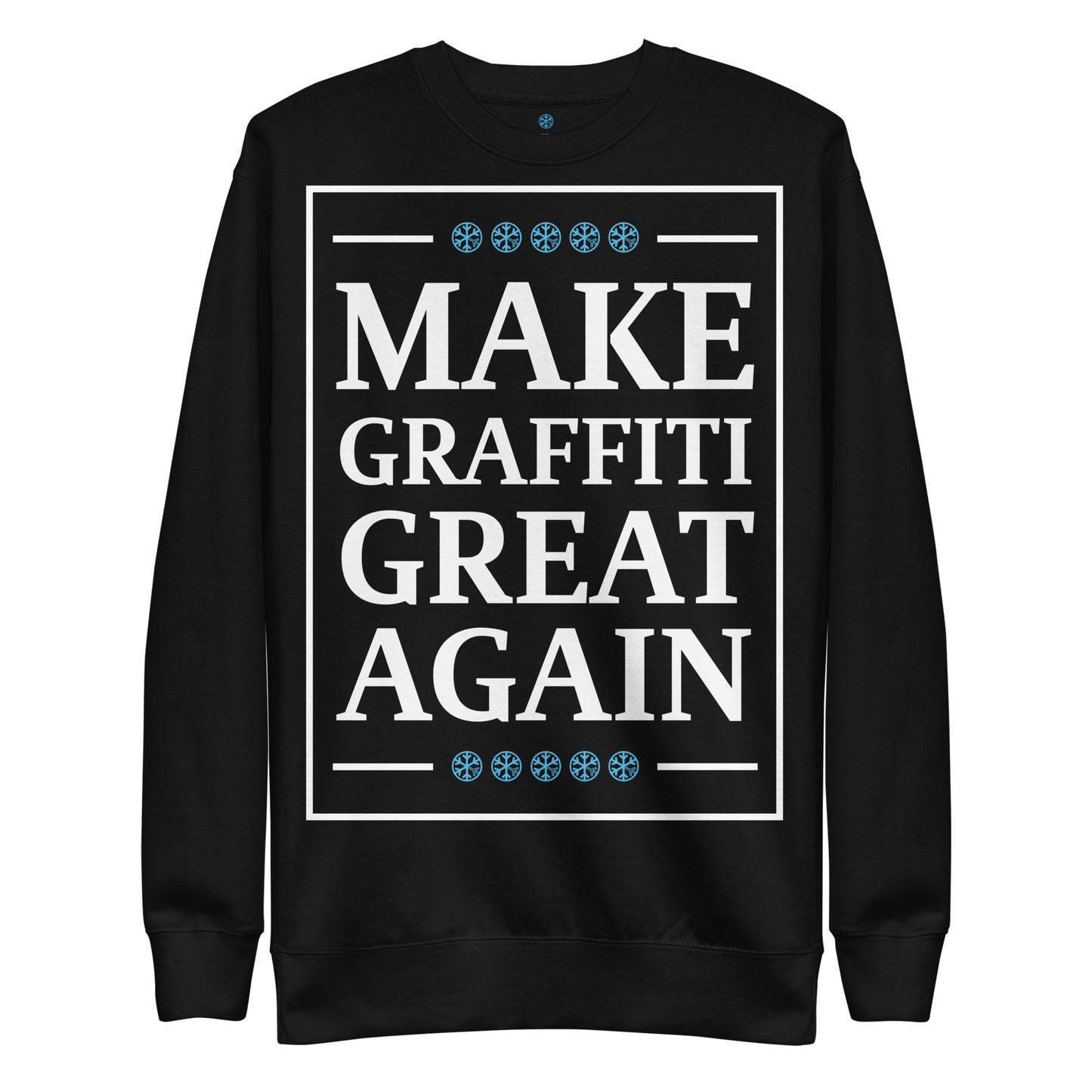 Black-Make Graffiti Great Again Sweatshirt from B.Different Clothing, front view, graffiti-inspired streetwear
