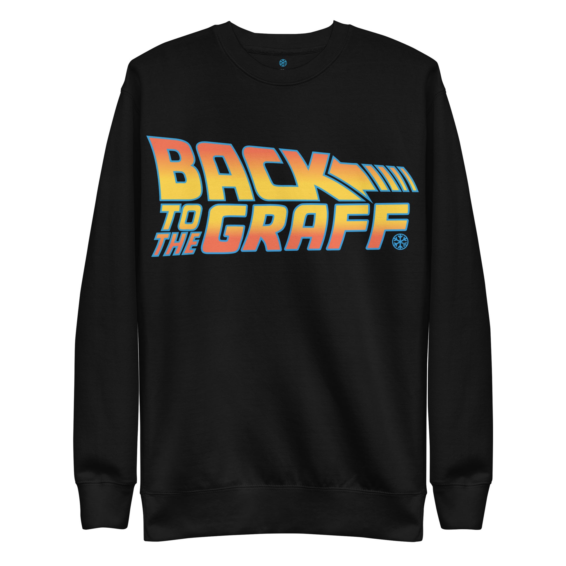 Black-Back to the Graff Sweatshirt from B.Different Clothing, front view, graffiti-inspired streetwear
