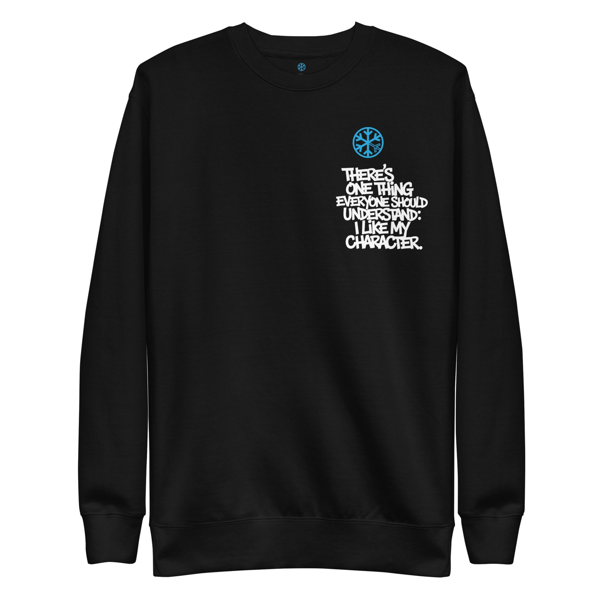 Black-Dennis Graffiti Sweatshirt from B.Different Clothing, front view, graffiti-inspired streetwear
