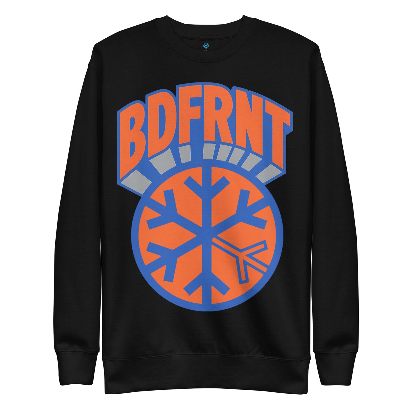 Black-BDFRNT Logo 1989 Sweatshirt from B.Different Clothing, front view, graffiti-inspired streetwear