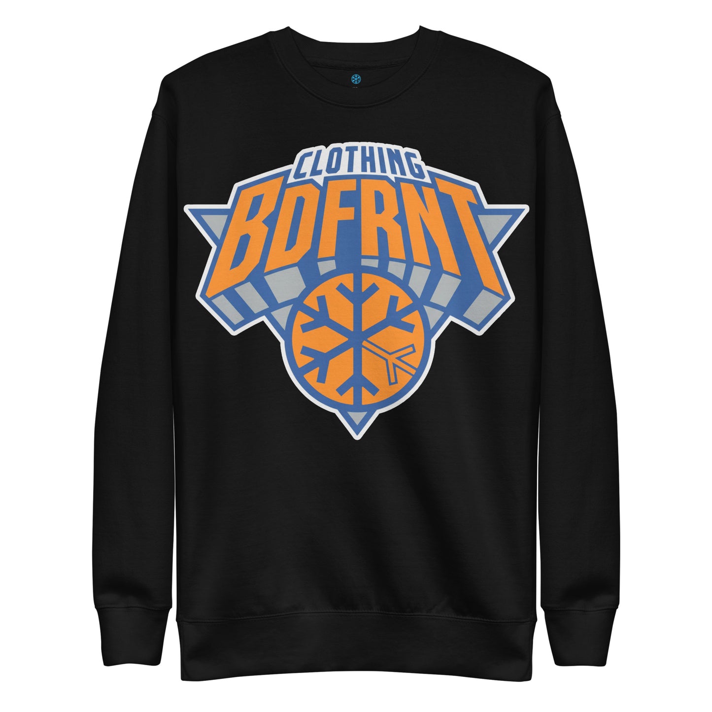 Black-BDFRNT Logo 2011 Sweatshirt from B.Different Clothing, front view, graffiti-inspired streetwear