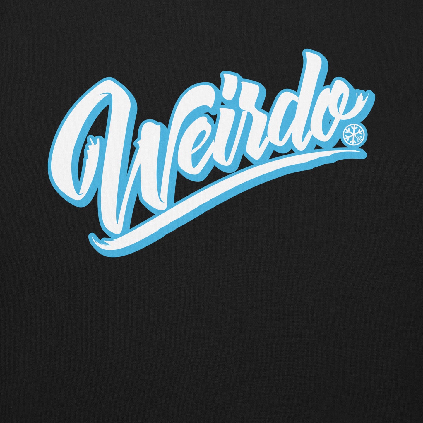 Black-Weirdo Sweatshirt from B.Different Clothing, front graphic, graffiti-inspired streetwear