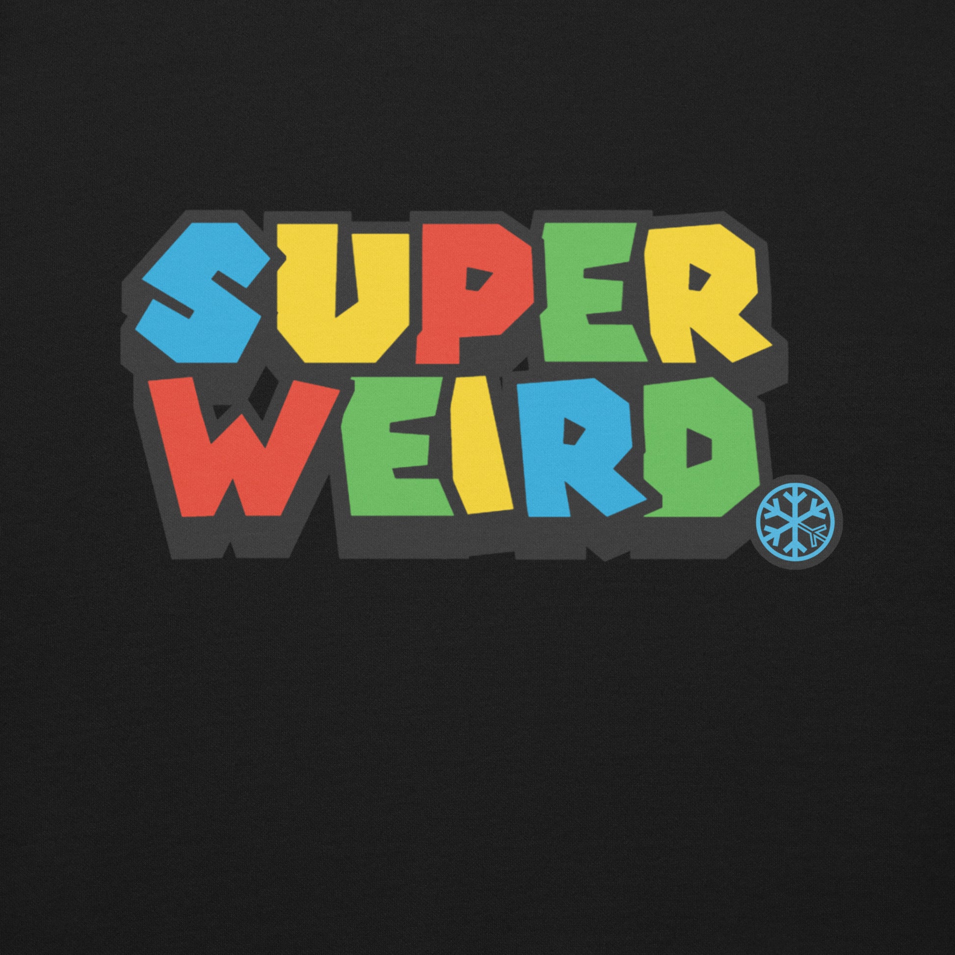 Black-Super Weird Bros Sweatshirt from B.Different Clothing, front graphic, graffiti-inspired streetwear