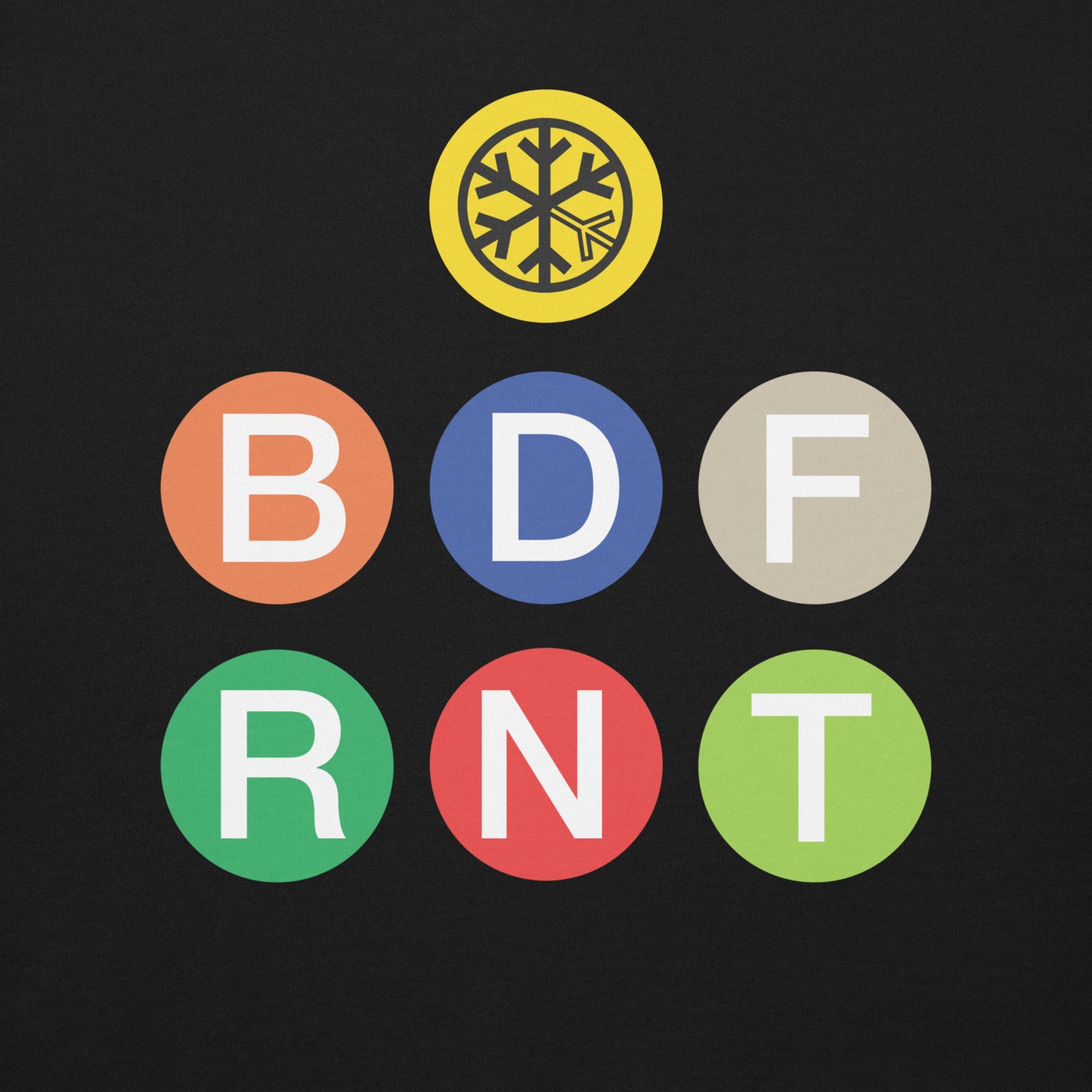 Black-BDFRNT NYC Subway Sweatshirt from B.Different Clothing, front graphic, graffiti-inspired streetwear