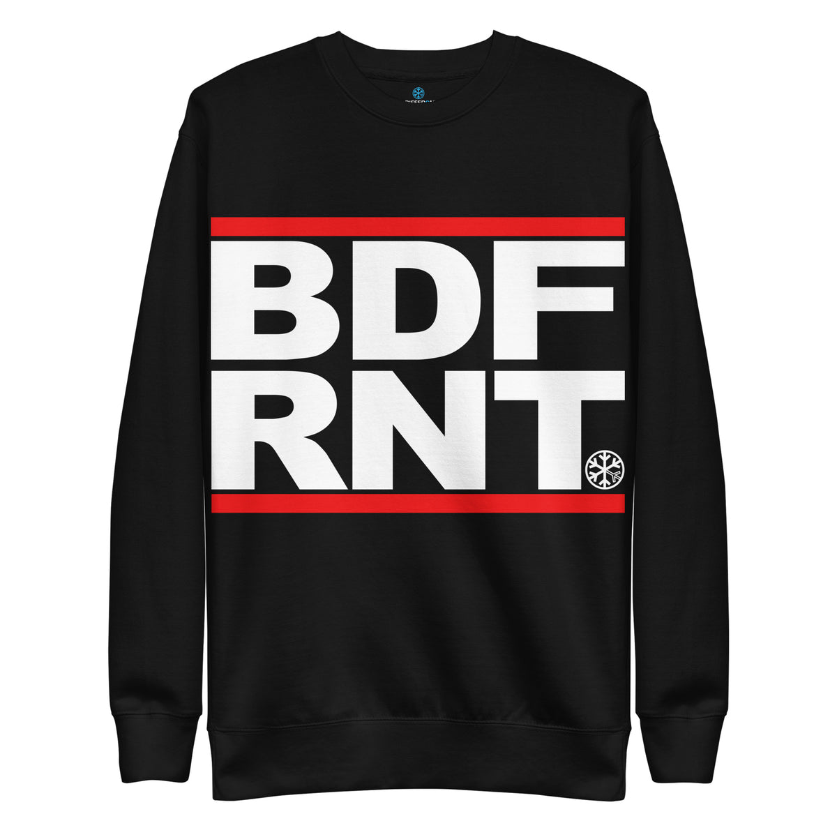 Black-BDFRNT OG Logo Sweatshirt from B.Different Clothing, front view, graffiti-inspired streetwear