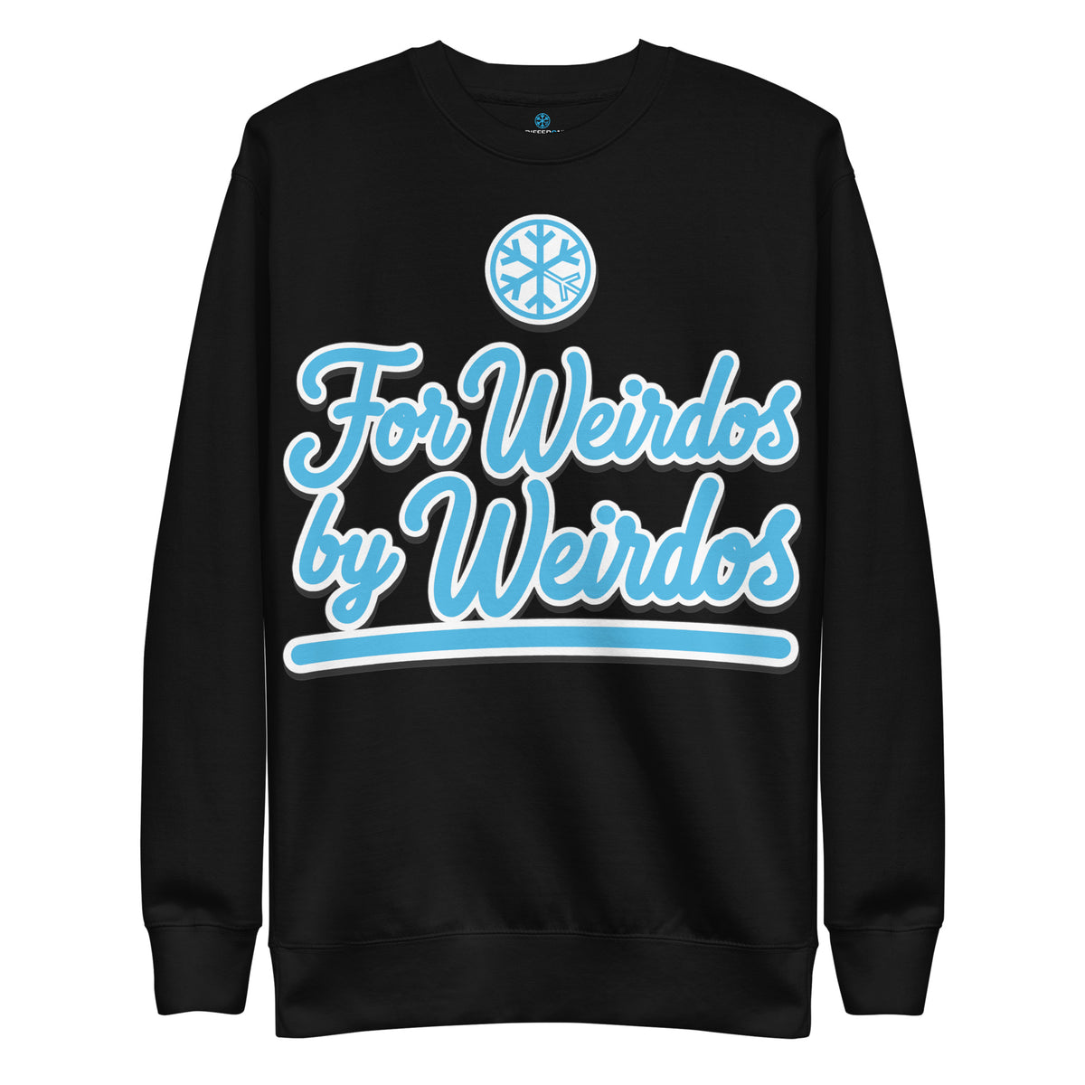 Black-For Weirdos by Weirdos Sweatshirt from B.Different Clothing, front view, graffiti-inspired streetwear