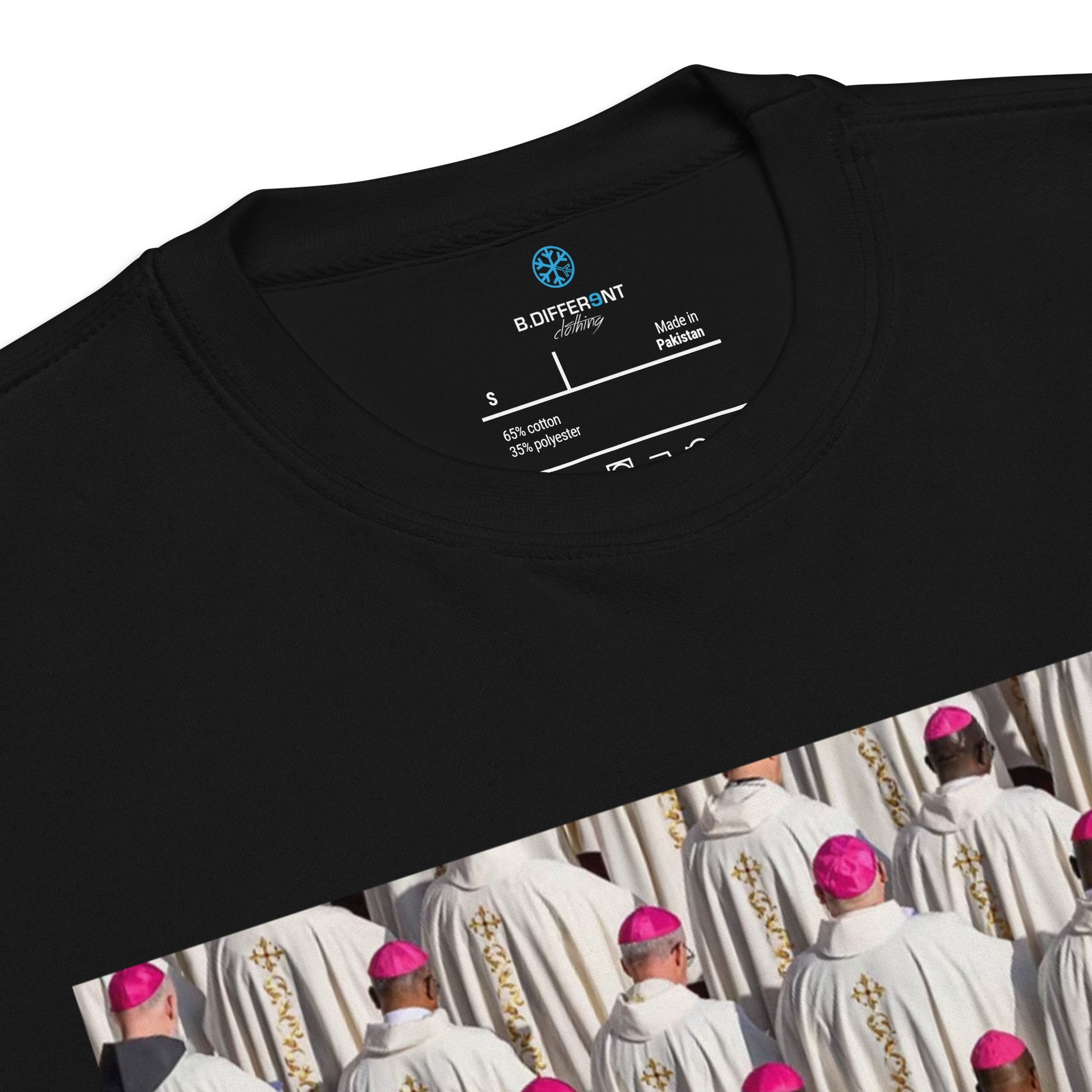 Black-Vatican Crooks Sweatshirt from B.Different Clothing, collar, graffiti-inspired streetwear