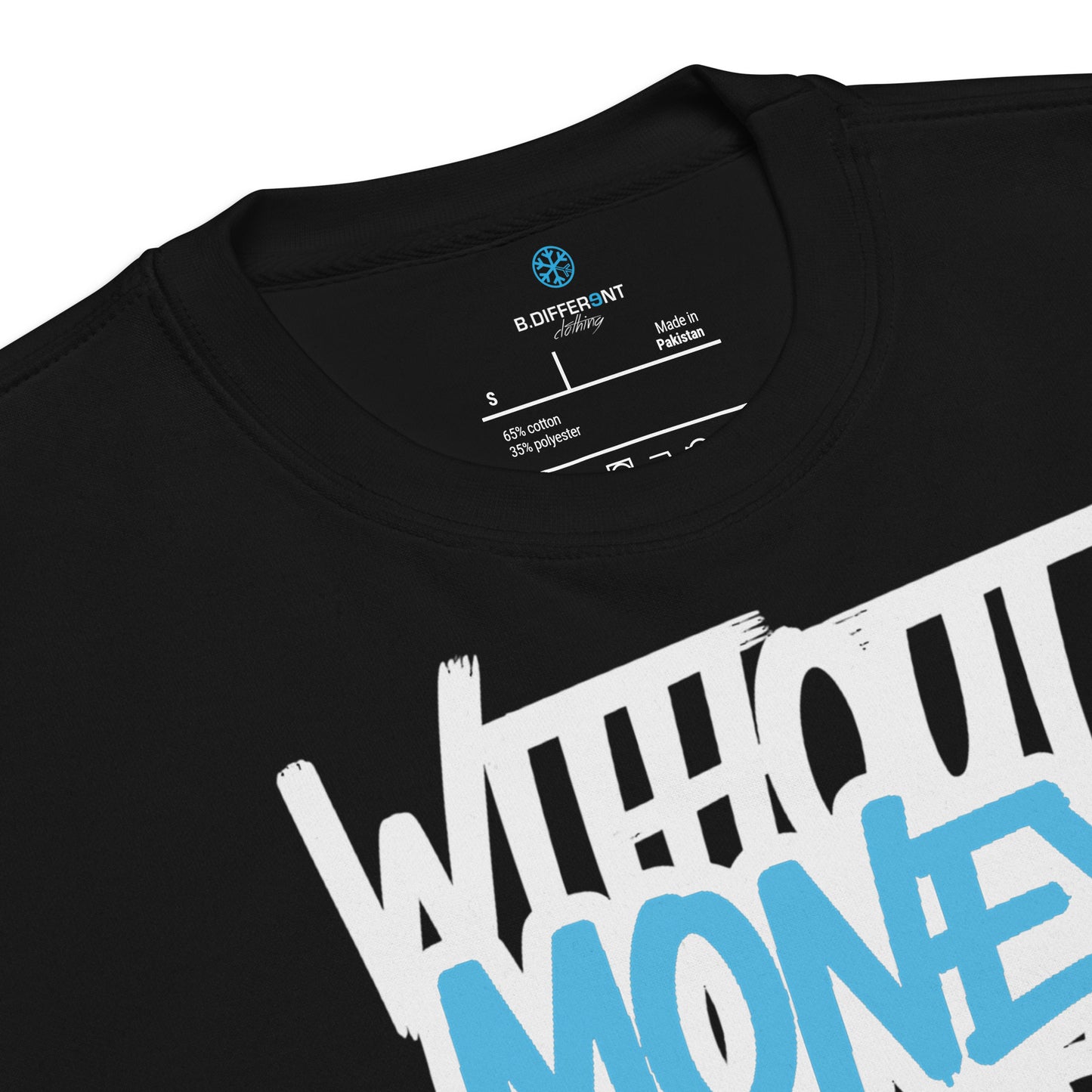 Black-Without Dreams You Are Nothing Graffiti Sweatshirt from B.Different Clothing, collar, graffiti-inspired streetwear