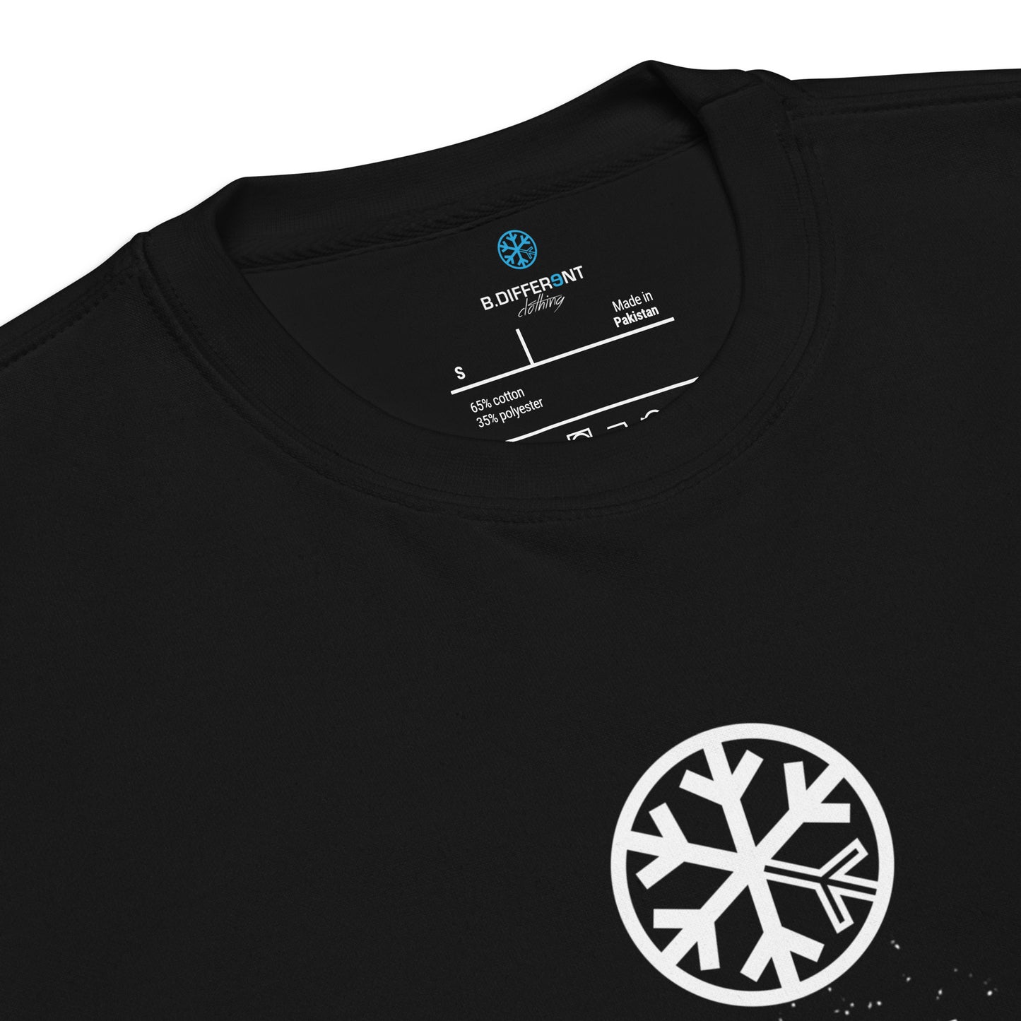 Black-Outsider Graffiti Tag Sweatshirt from B.Different Clothing, collar, graffiti-inspired streetwear