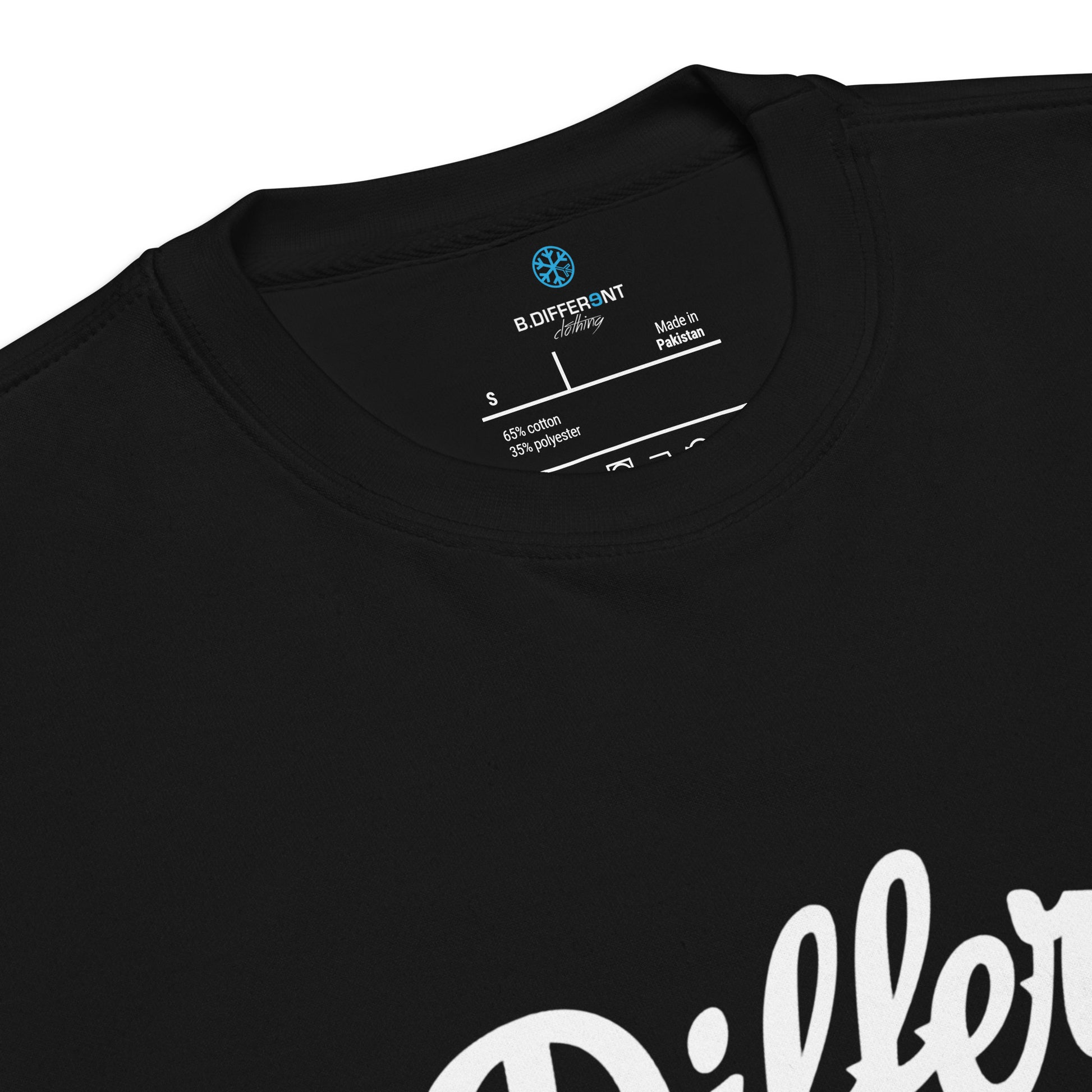 Black-The League Sweatshirt from B.Different Clothing, collar, graffiti-inspired streetwear