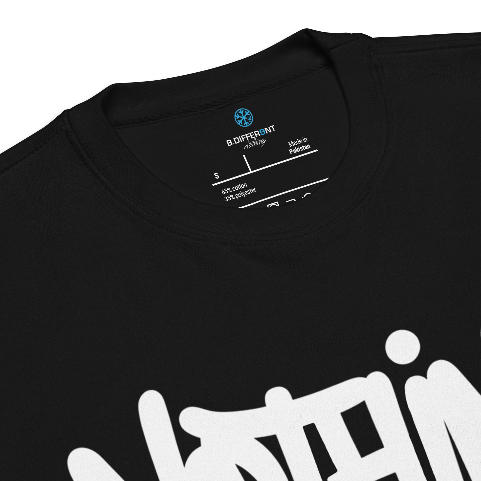 Black-Nothing 2 Obey Graffiti Sweatshirt from B.Different Clothing, collar, graffiti-inspired streetwear