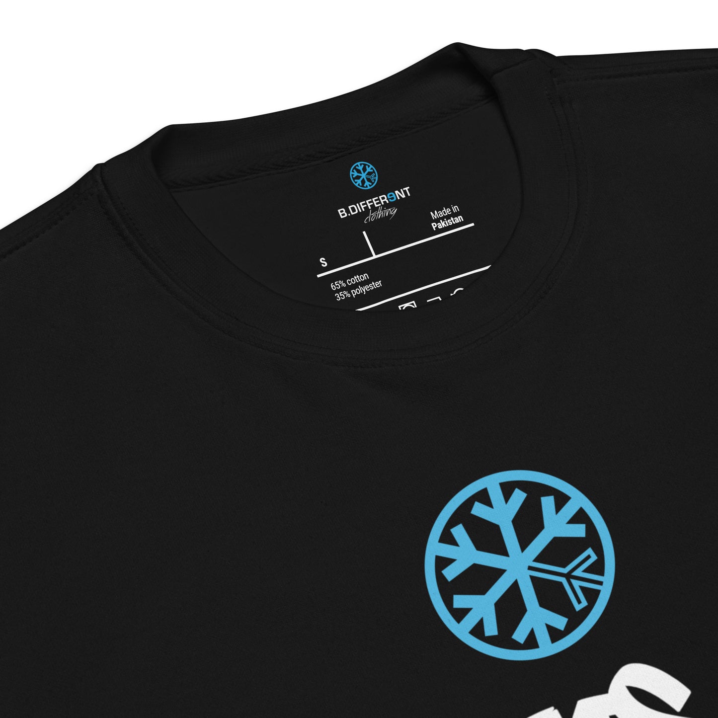 Black-Groupthink Graffiti Sweatshirt from B.Different Clothing, collar, graffiti-inspired streetwear