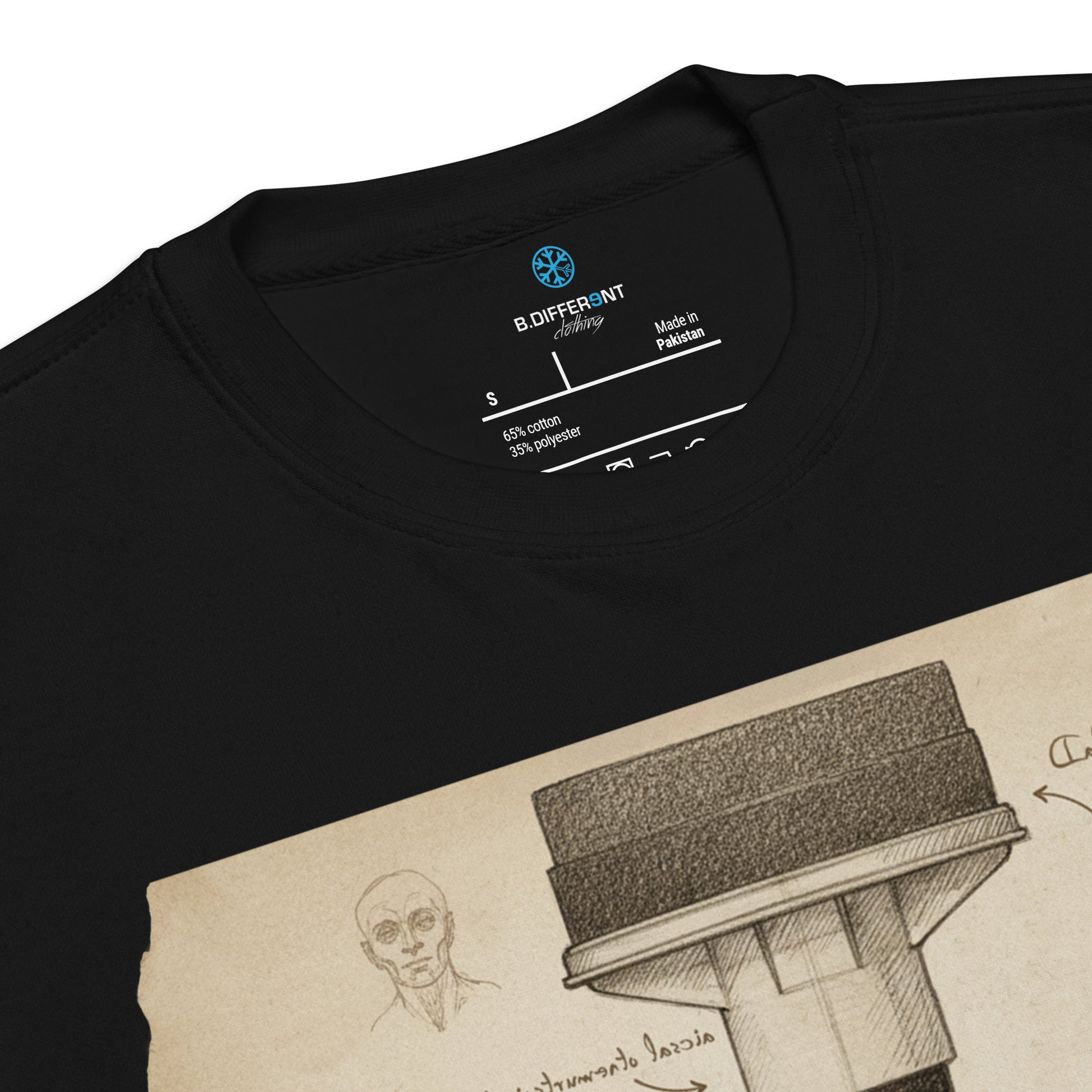 Black-Marker Sketch Graffiti Sweatshirt from B.Different Clothing, collar, graffiti-inspired streetwear