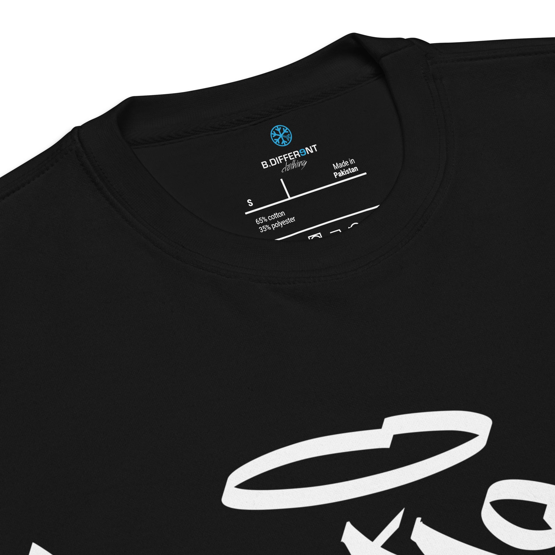 Black-Weirdo Tag Graffiti Sweatshirt from B.Different Clothing, collar, graffiti-inspired streetwear