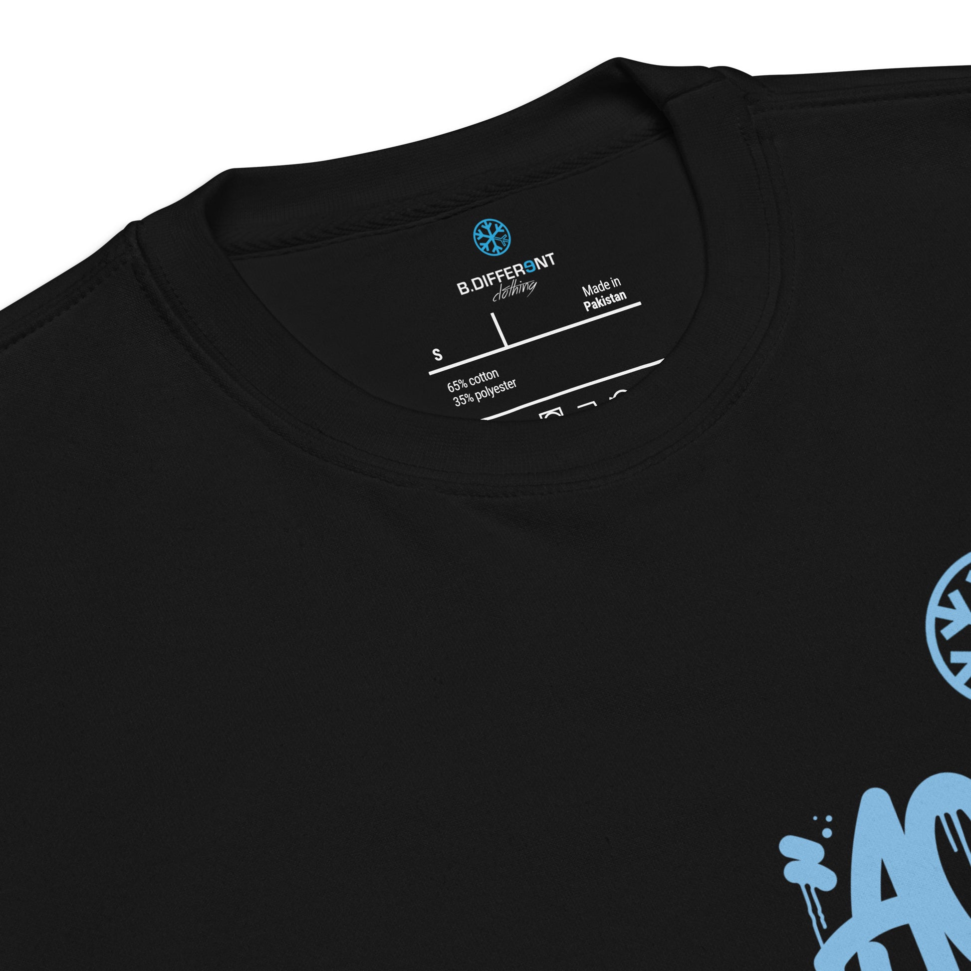 Black-ACAB Graffiti Character Sweatshirt from B.Different Clothing, collar, graffiti-inspired streetwear